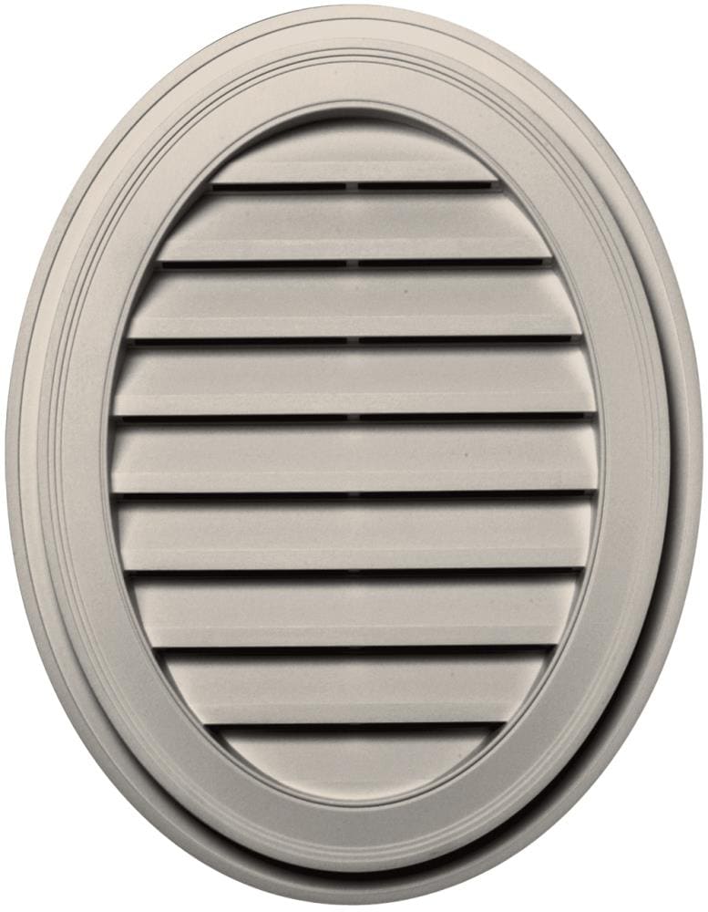 Builders Edge 120042127048 21-in x 27-in Almond Oval Vinyl Gable Louver Vent