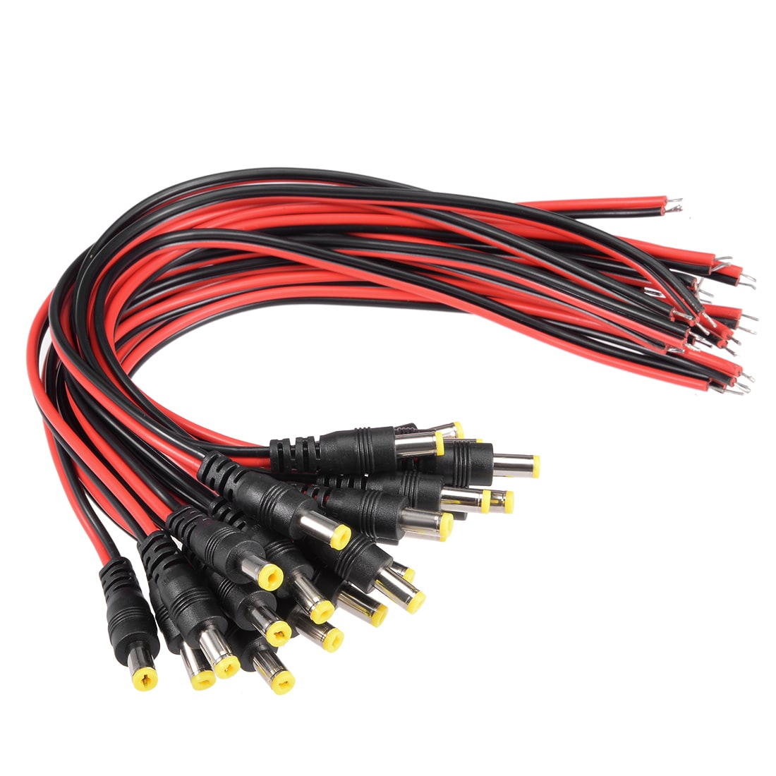 Unique Bargains 20pcs 5.5mm x 2.1mm Male DC Wire Power Pigtails Adapter Jack Socket Cables for CCTV Security Camera #S25093001UX7987