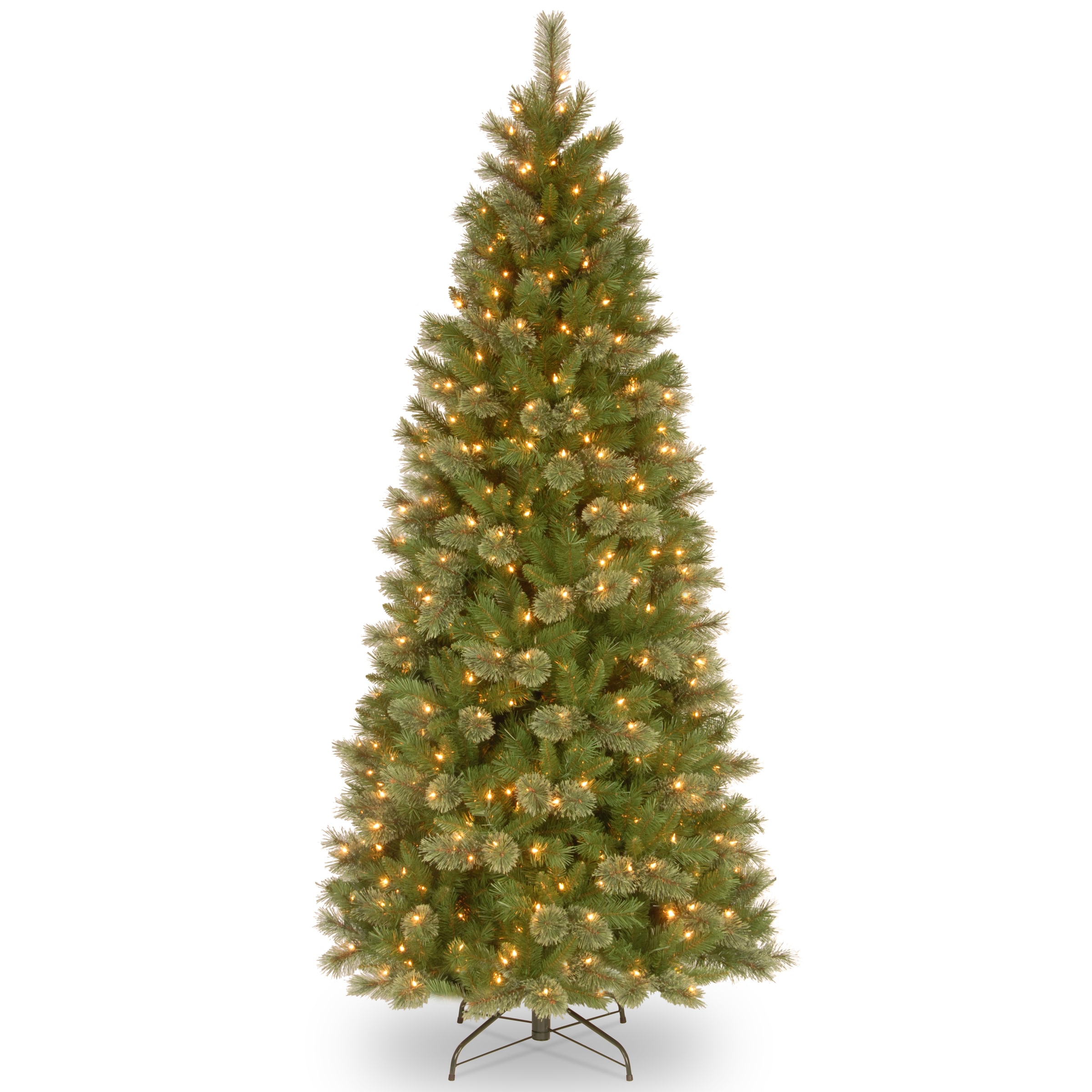 National Tree Company TAP7-309-75 7.5-Feet Pine Pre-lit Slim Artificial Christmas Tree with White Incandescent Lights