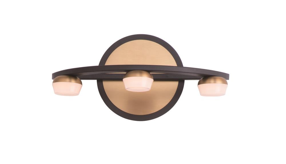 ET2 E23161-75BKGLD Button 3-Light Black/Gold LED Modern/Contemporary Vanity Light
