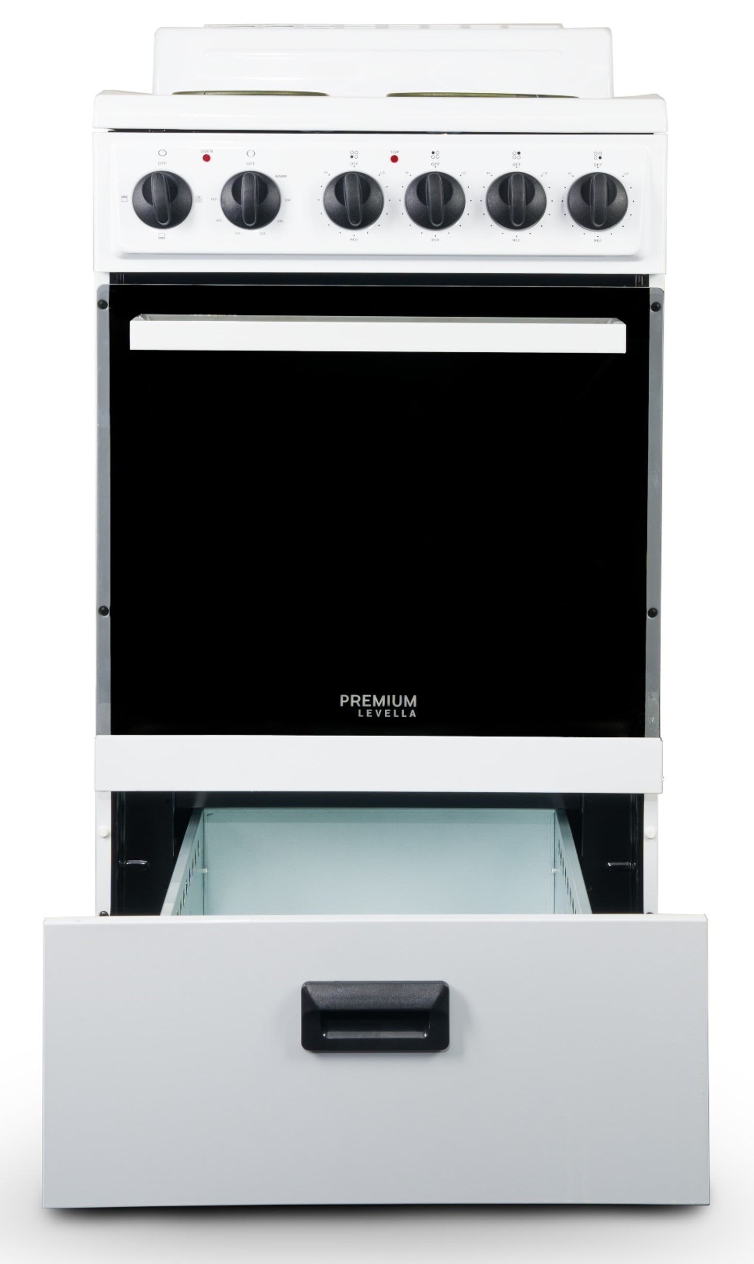 Premium Levella PRE2025GW 2.2 CuFt Freestanding Portable 20 Wide Electric  Range in White with Mirrored Glass Oven Door