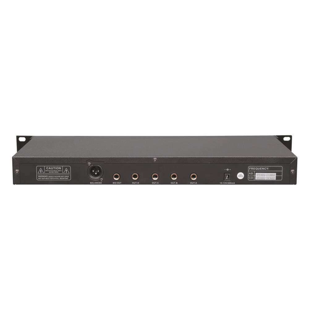 Pyle Pro 4 Channel VHF Wireless Rack Mount Microphone System at