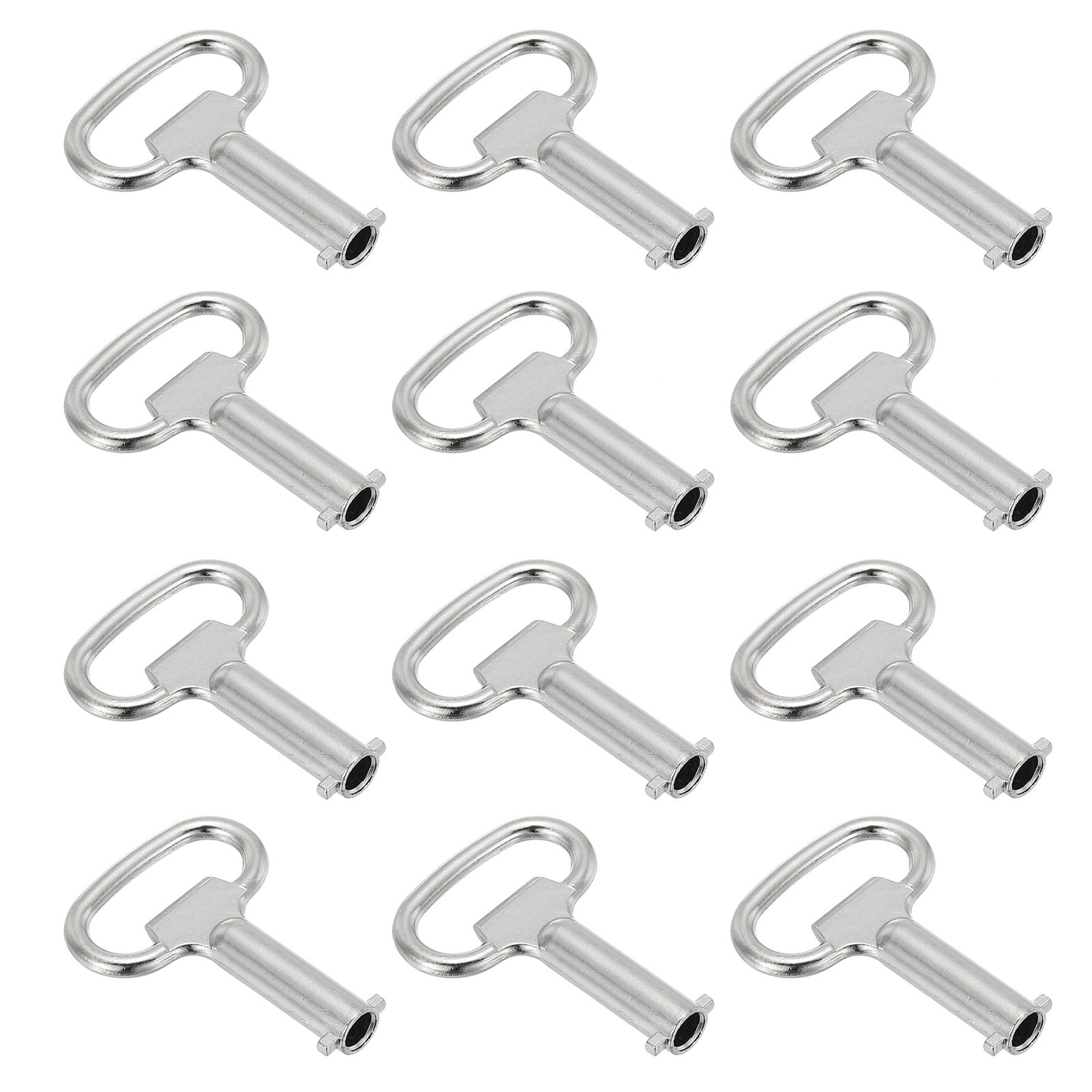 PATIKIL 6mm/0.24inch Hole Socket Spanner Key 12pcs Zinc Alloy Electrical Cabinet Gas Water Meter Switch Safety Key for Cupboard Panel Lock