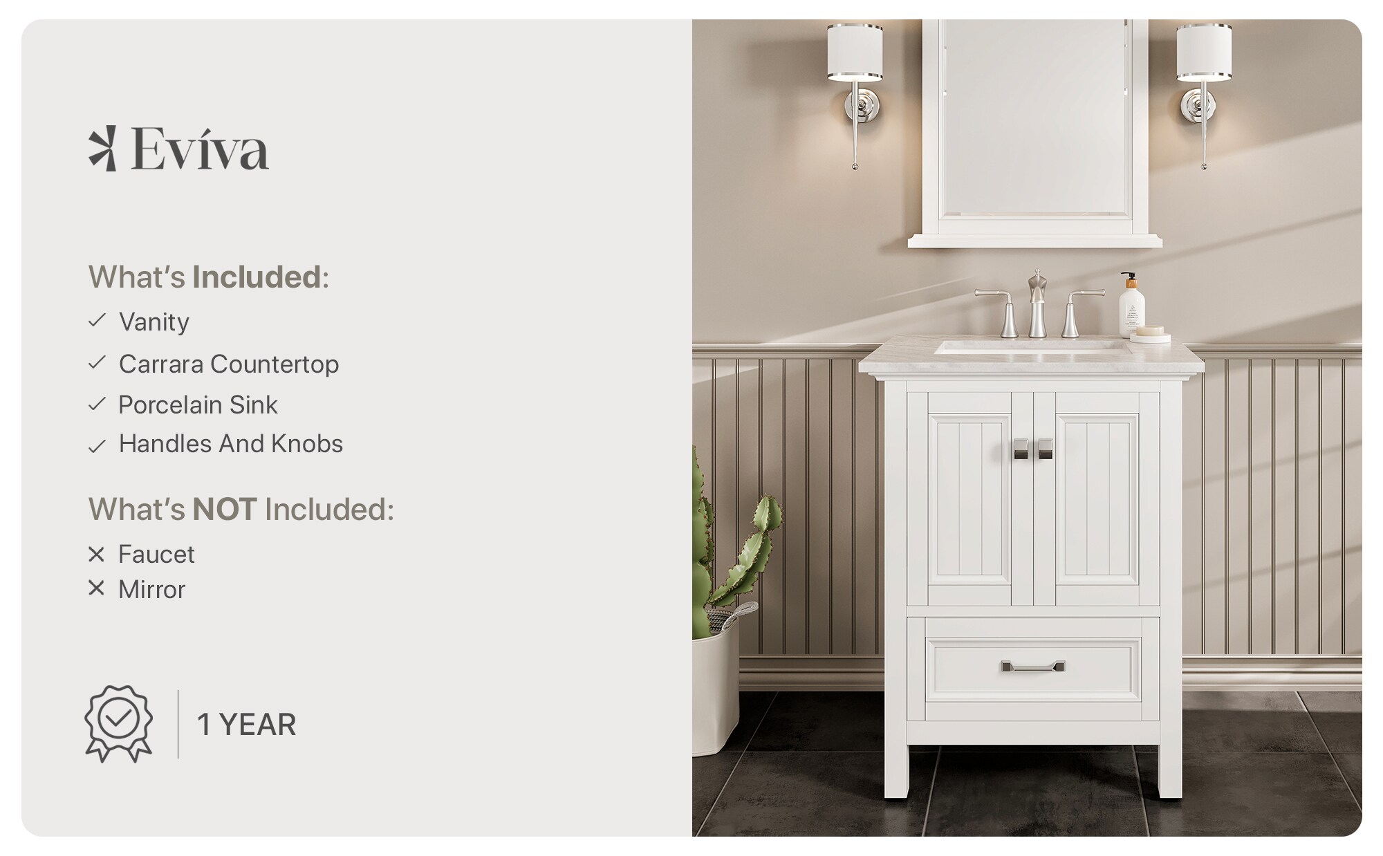 Eviva EVVN612-24WH Bath-Vanity-Combo - View #9