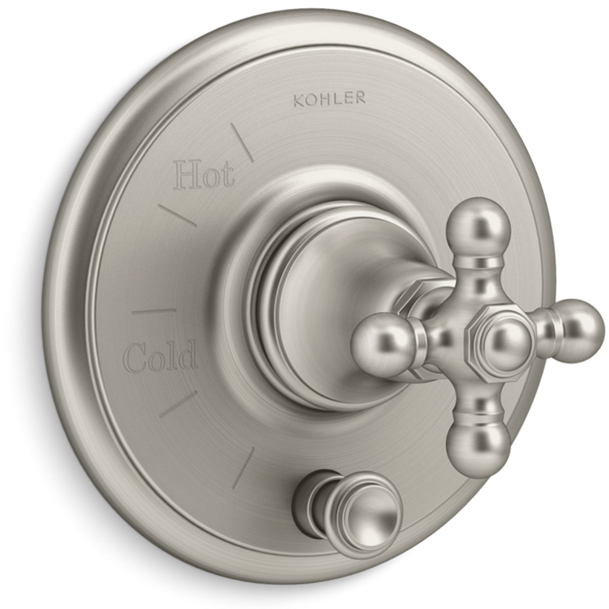 KOHLER K-T72768-3-BN Vibrant Brushed Nickel Cross Shower Faucet Handle