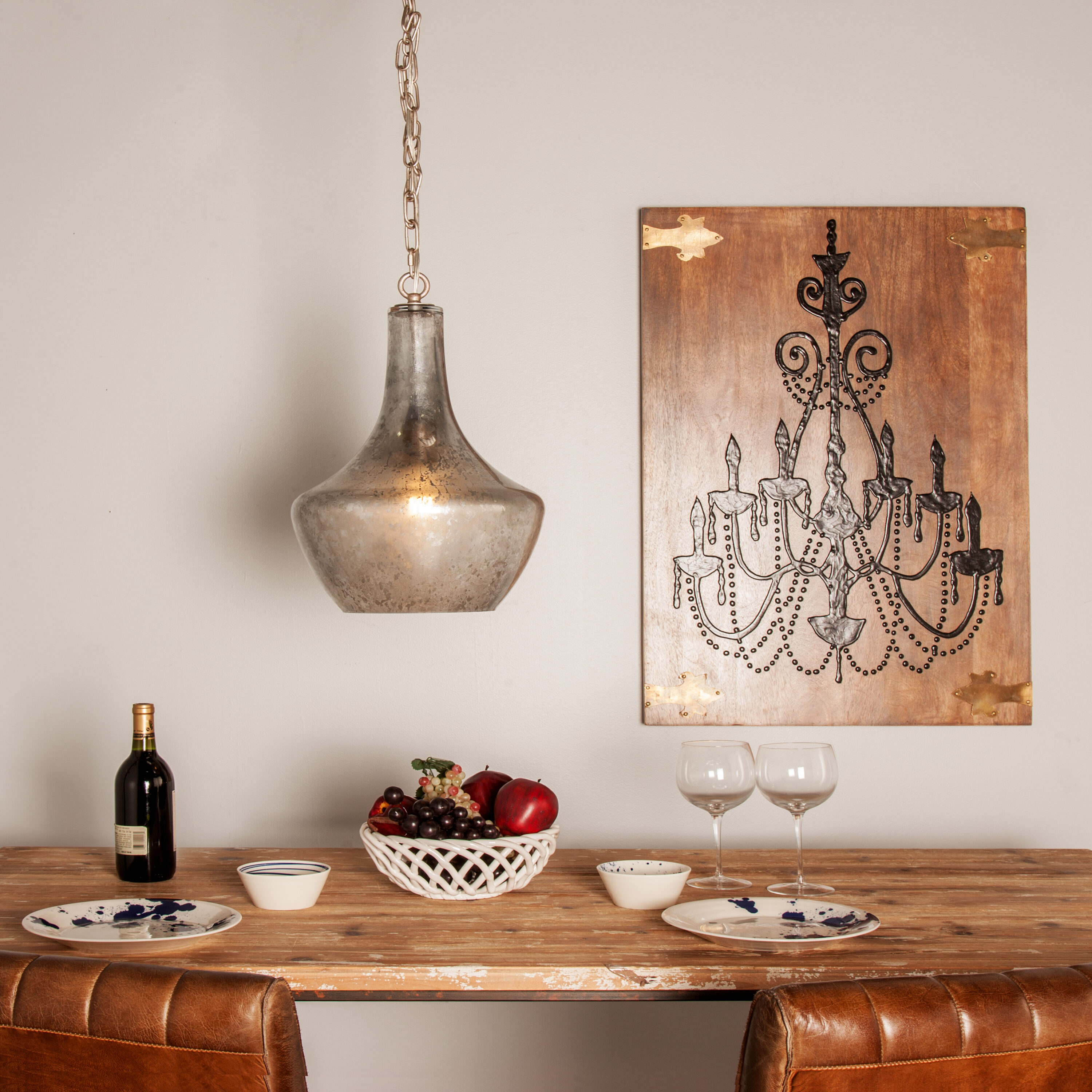 CosmoLiving by Cosmopolitan 70028 Silver Vintage Transitional Dome Medium (10-22 inches) Hanging Pendant light