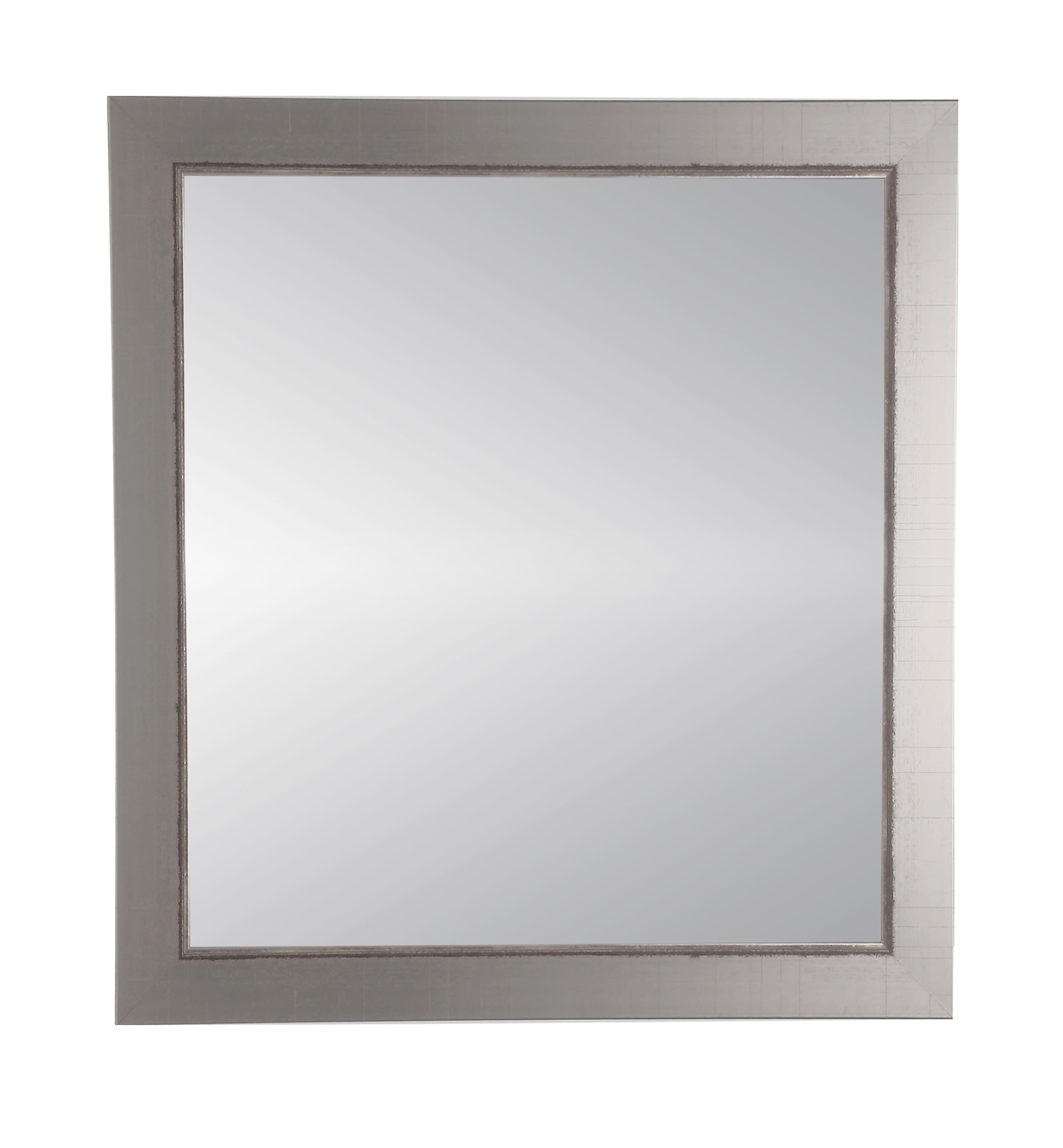 BrandtWorks BM007M2 32-Inches W x 36-Inches H Rectangle Slate Crackled Silver Framed Wall Mirror