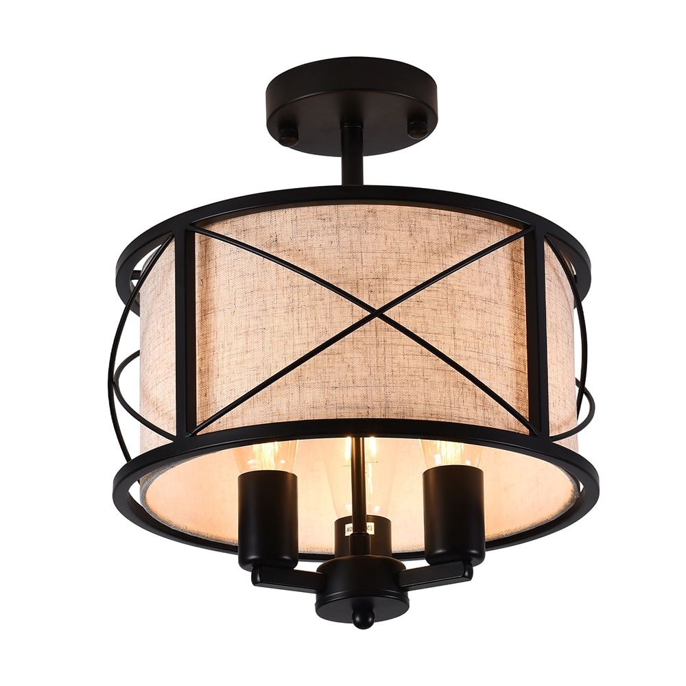 Oukaning HG-HCX979-775US 3 -Light 12.6-in Brushed Multiple colors/finishes Semi Flush Mount Light