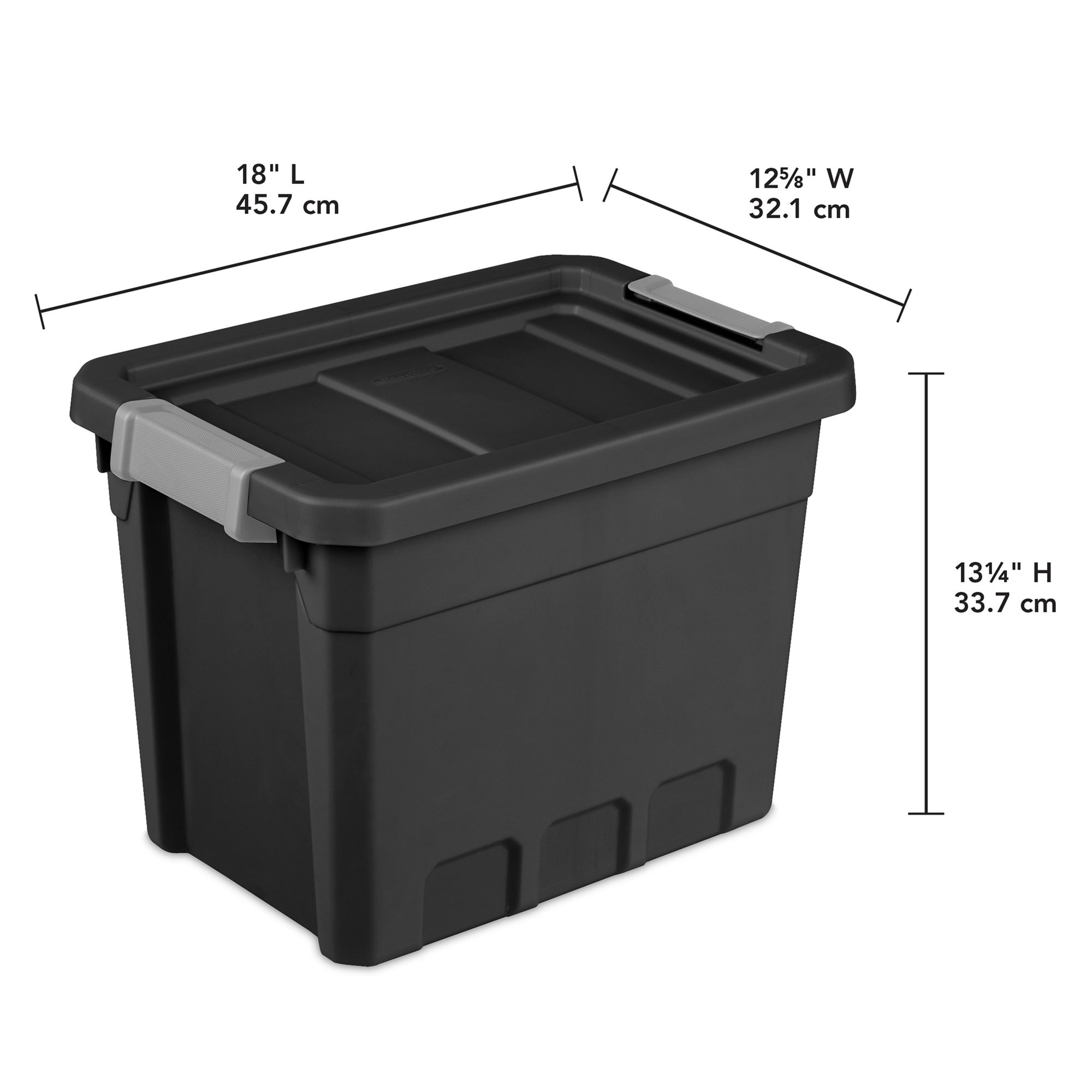 Hefty 6-Pack Medium 12-Gallons (48-Quart) Gray-black Weatherproof Heavy  Duty Tote with Latching Lid