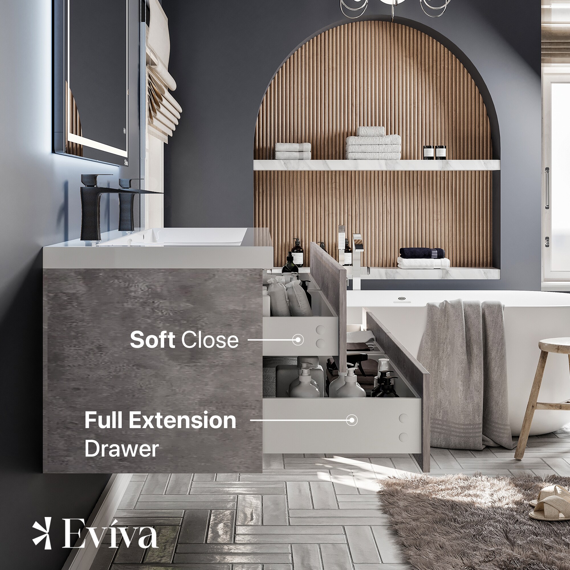 Eviva EVVN144-57CGR Bath-Vanity-Combo - View #5