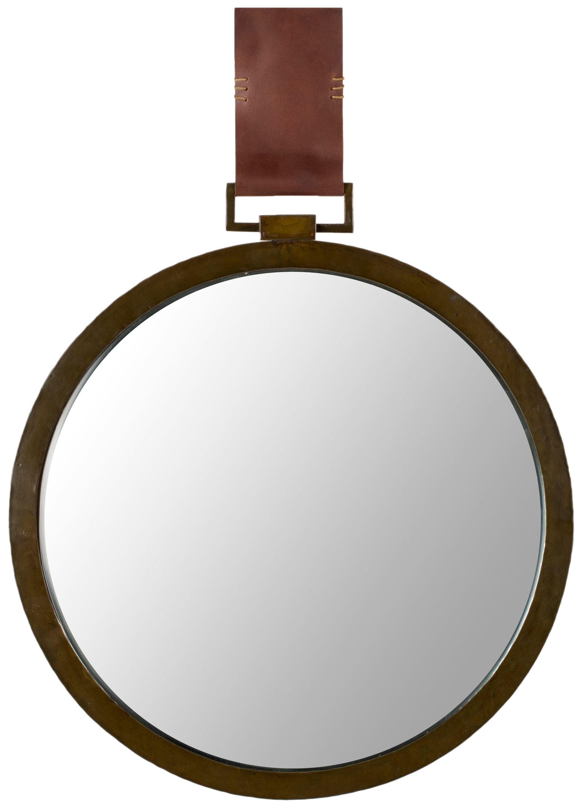 Contemporary Full Length Brown Wood Rectangular Mirror