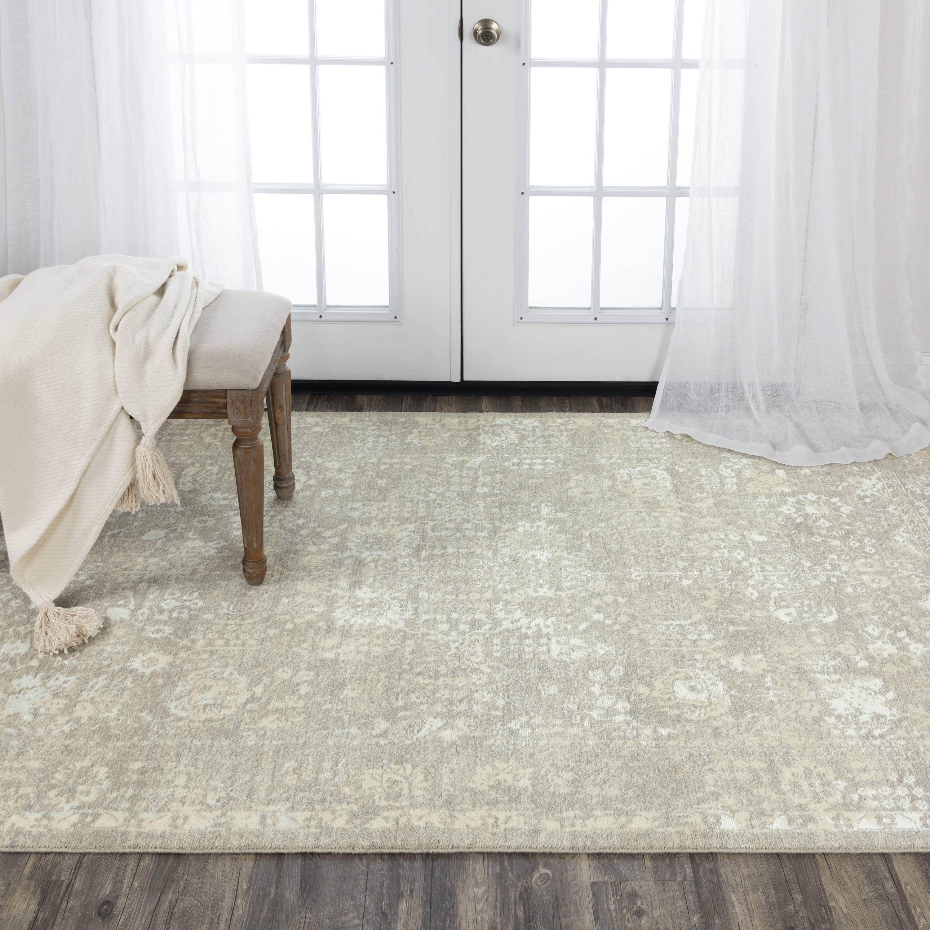  00500510604330810 Aurora 8 x 10 Wool Gray Indoor Abstract Mid-century Modern Area Rug