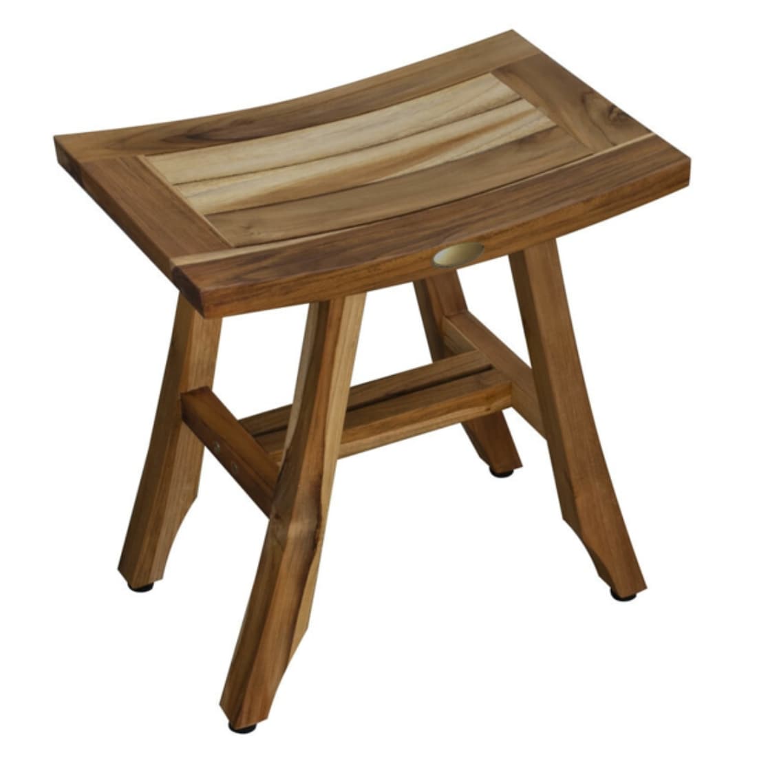 HomeRoots 4000376745 18-in x 12-in x 18-in Natural Brown Shower Outdoor Bench