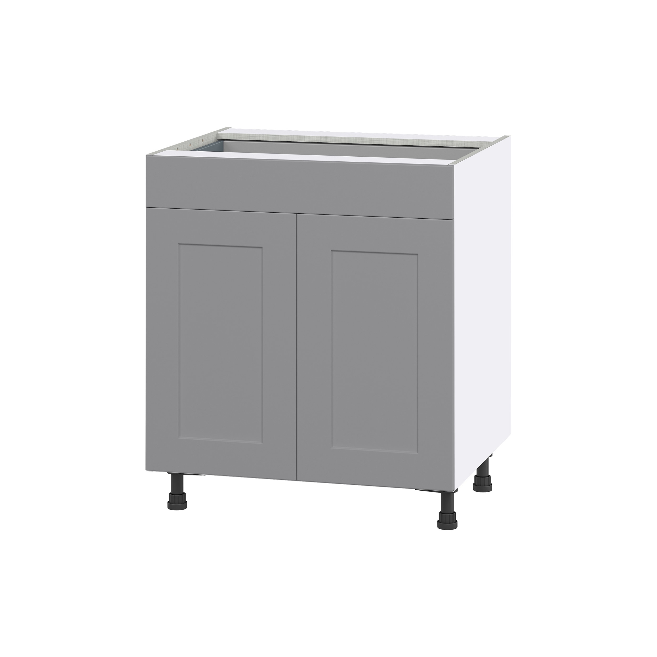 Hugo&Borg Beaumont 30-in W x 34.5-in H x 24-in D Slate Gray 1-Drawer Base Fully Assembled Cabinet (Flat Panel Shaker Style)