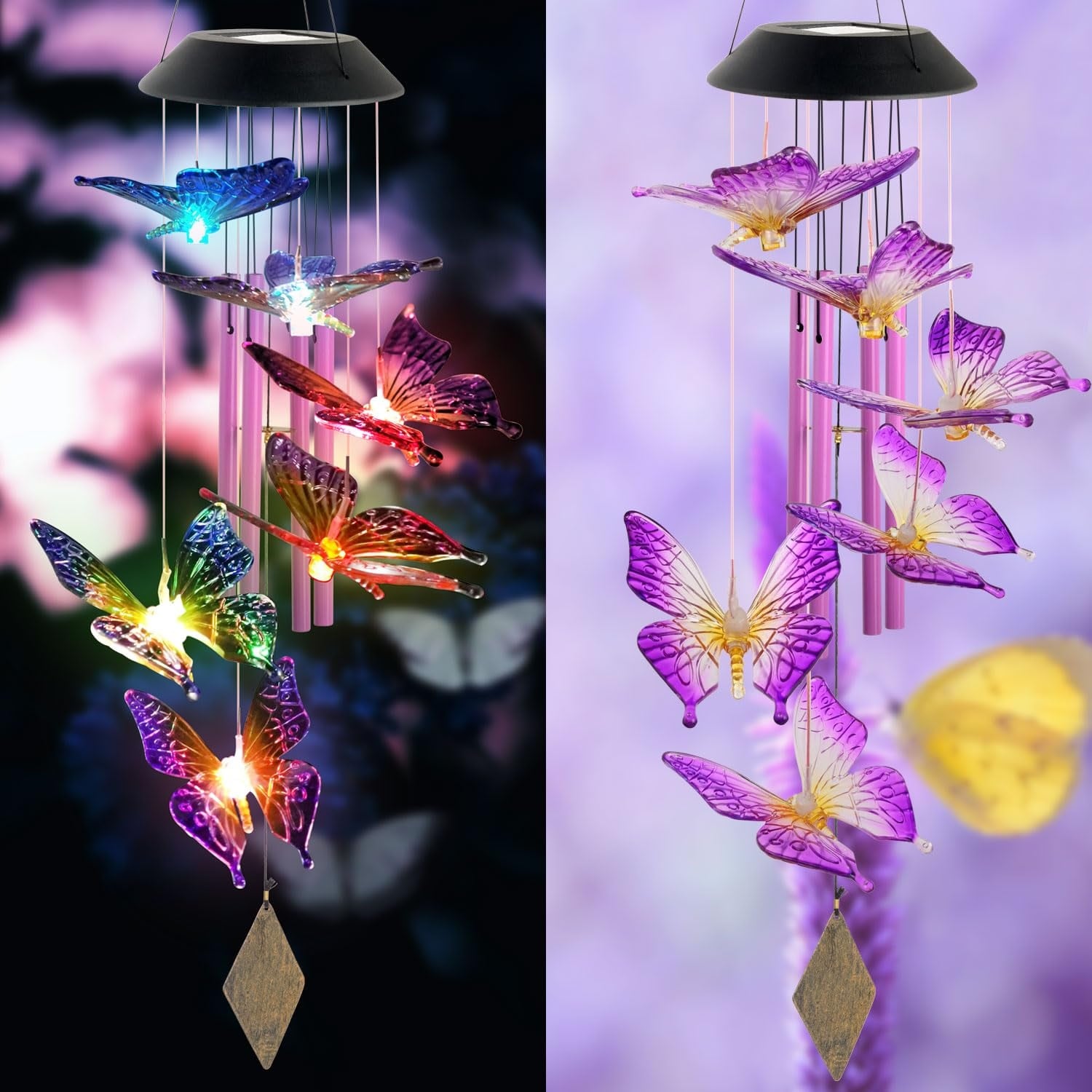 ITOPFOX -  Solar Wind Chime Outdoor Color Changing LED Ball Waterproof Hanging Light for Garden P...