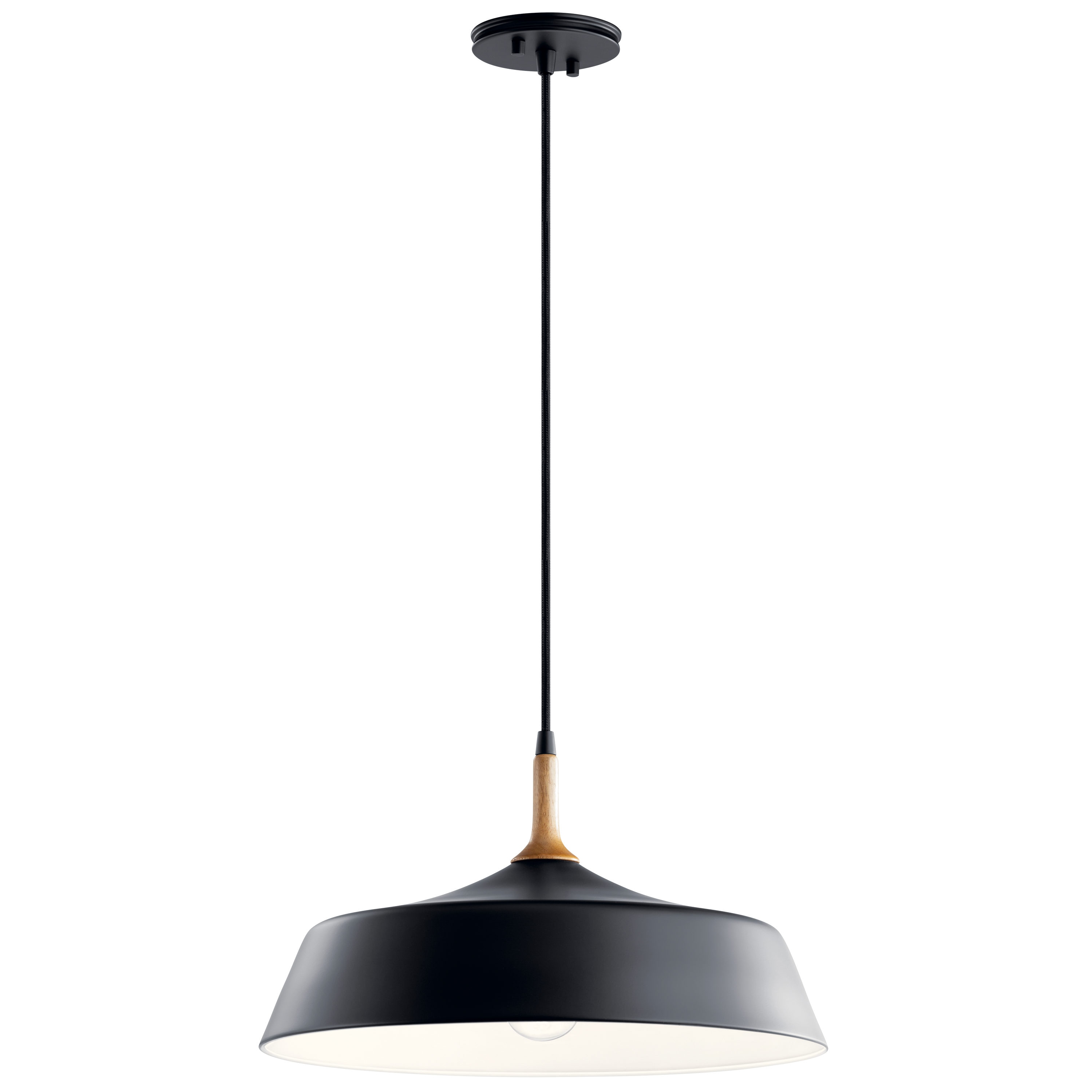 Kichler Danika Black Mid-century Bell Medium Hanging Pendant Light in ...