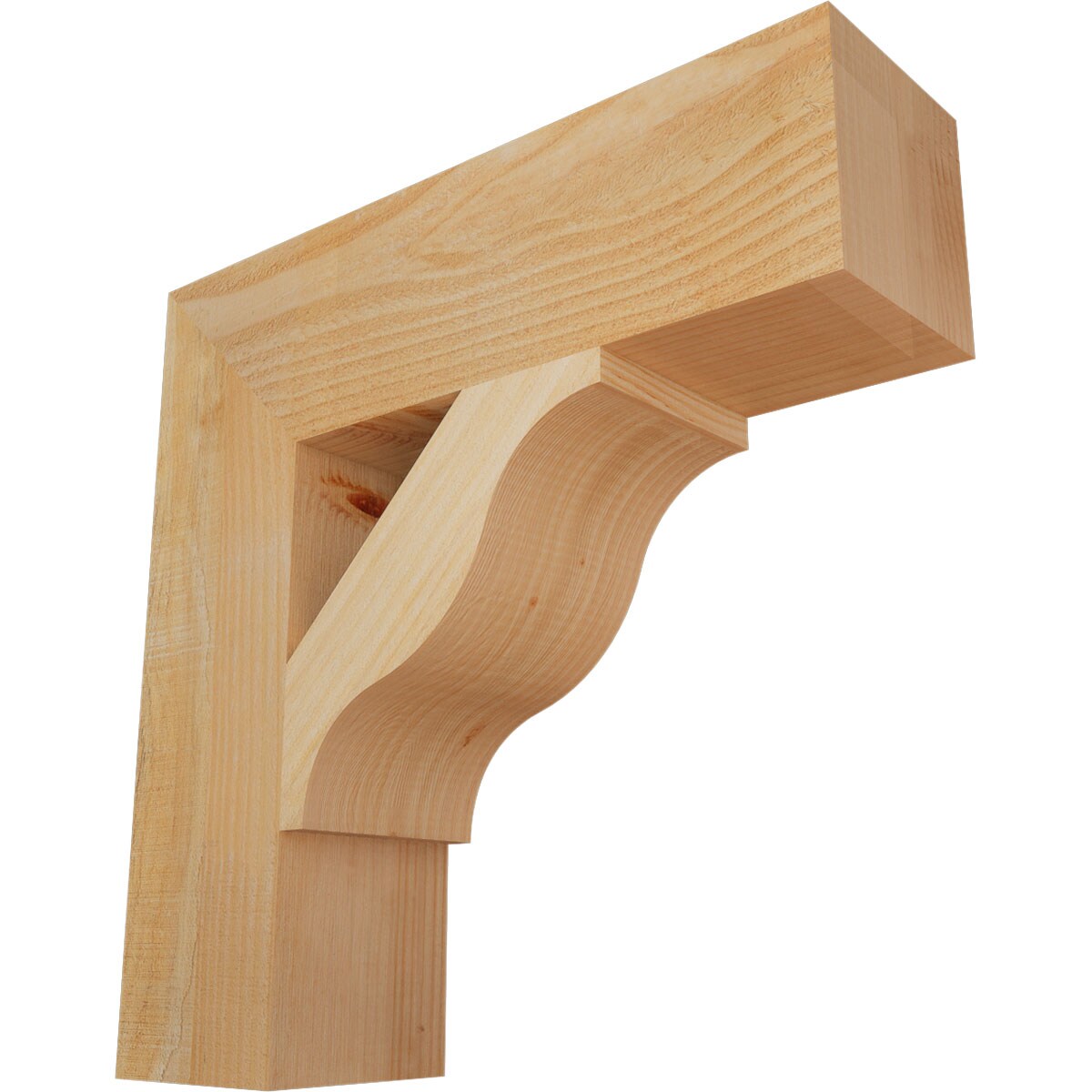 Ekena Millwork BKT06X22X22FST05RDF Funston Block Rough Sawn 6-in x 22-in x 22-in Douglas fir Brown Wood Standard bracket
