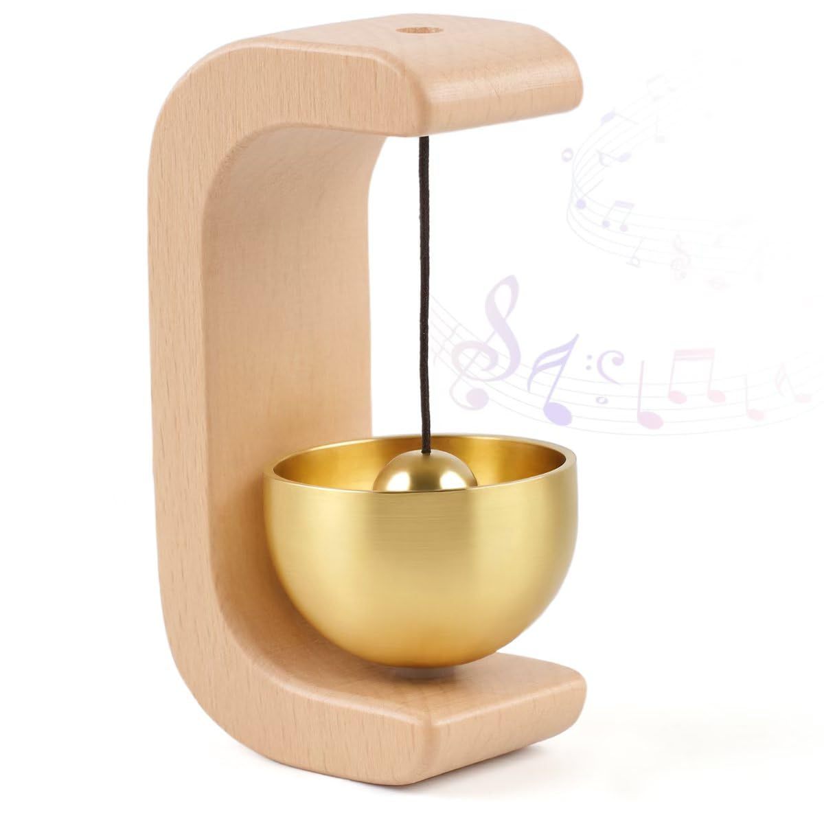AKSCYZM  Magnetic Door Opening Bell with Wooden Chimes and Brass Accents for Store Door Porch Balcony and Refrigerator Decoration