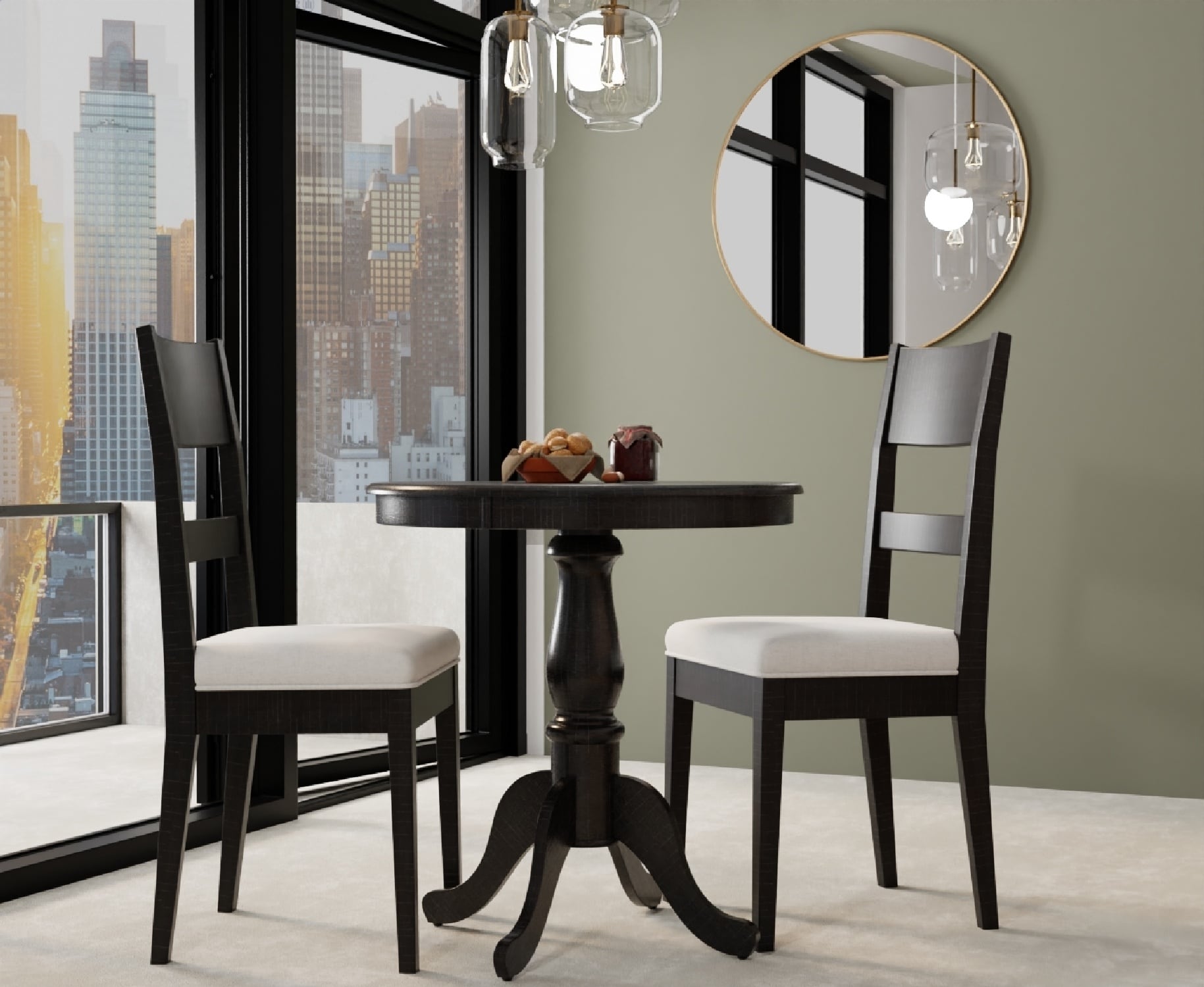 Brinsfield Espresso 30" Round Wood Transitional Counter-Height Table