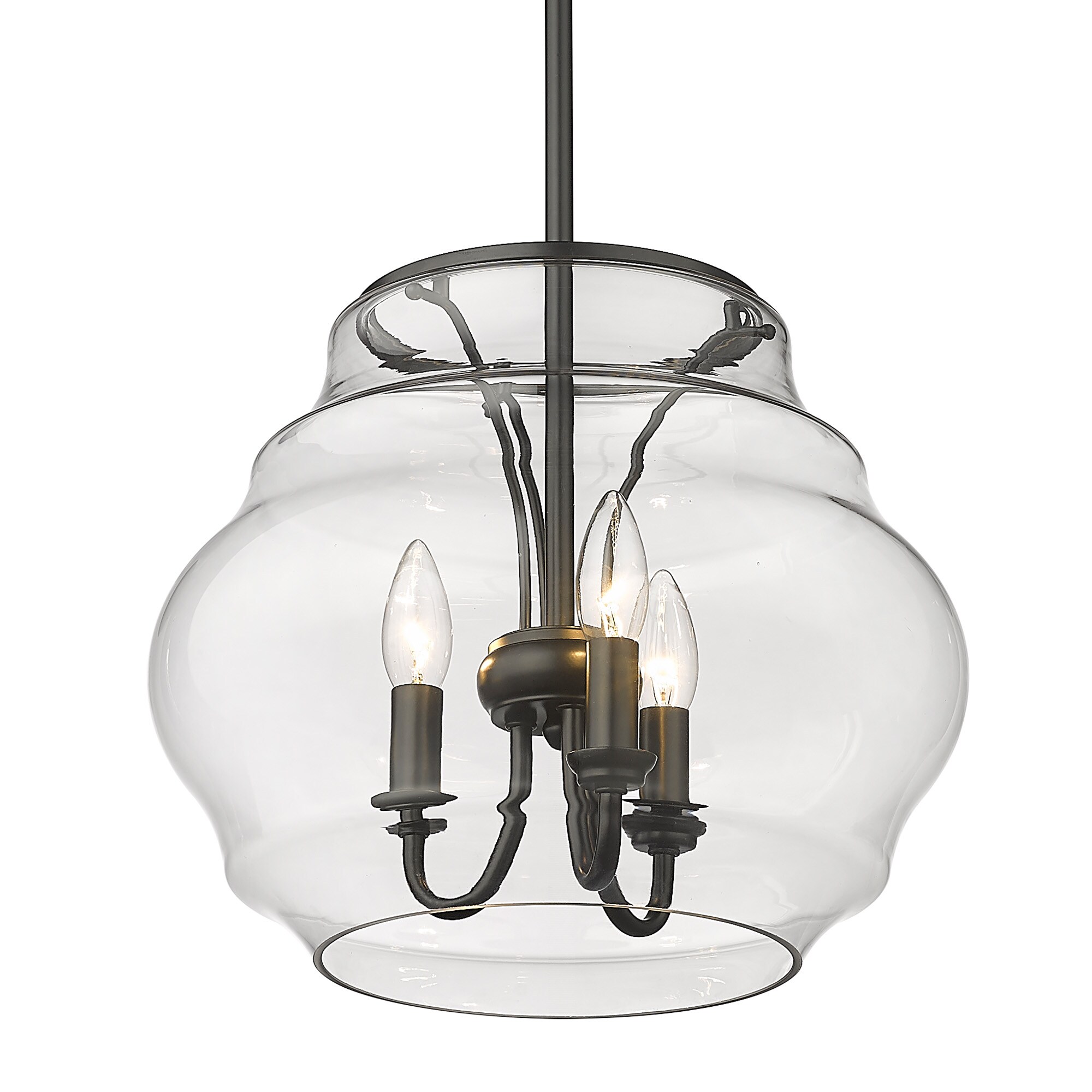 Golden Lighting 1087-3P BLK-CLR Pendant-Lights - View #3
