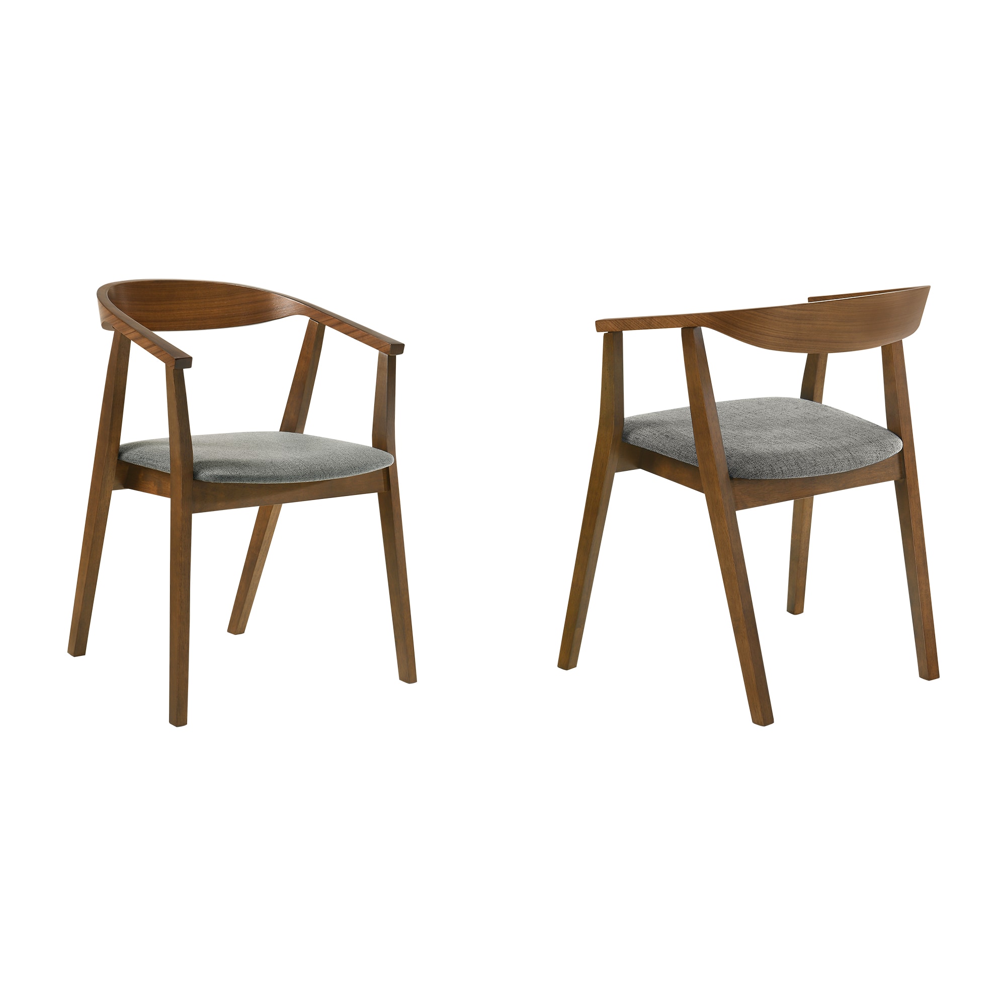 Armen Living LCSACHWACH Set of 2 Contemporary/Modern Synthetic Upholstered Dining Arm Chair (Metal Frame)