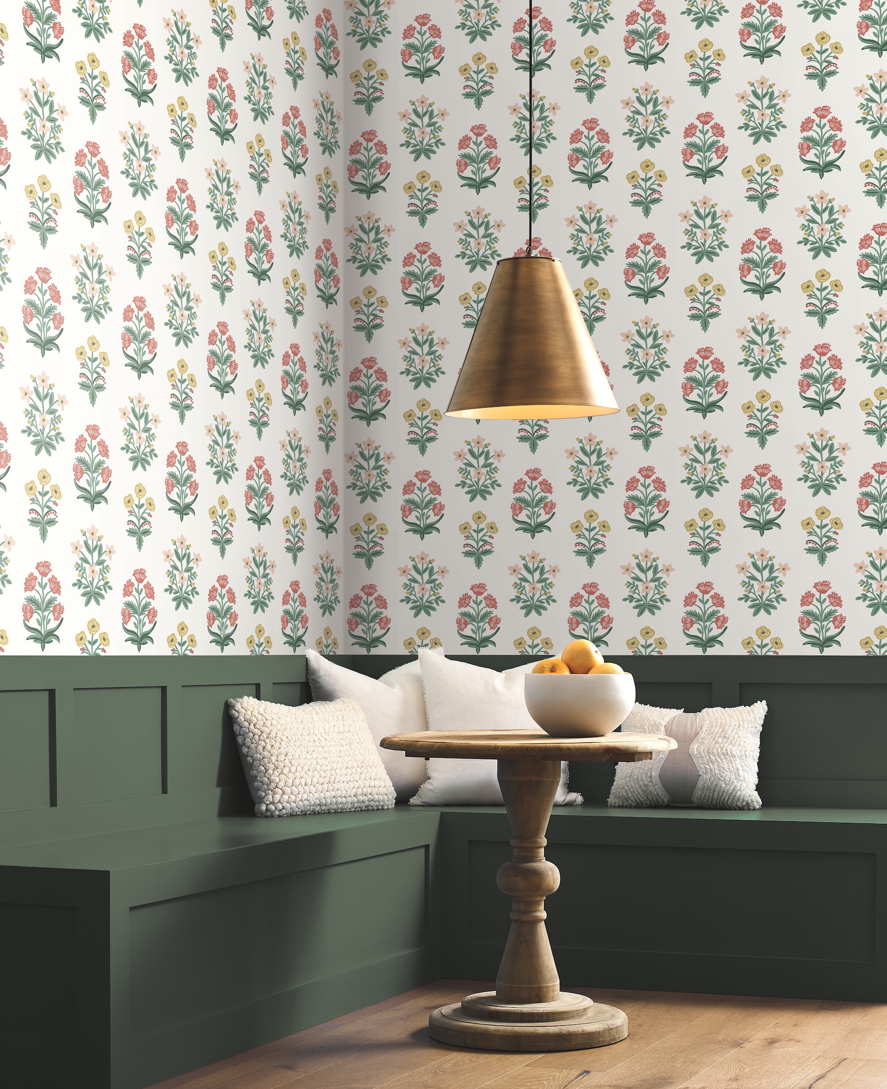 Rifle Paper RP7349 60.8-Sq. Feet White Pink Non-woven Floral Unpasted Wallpaper