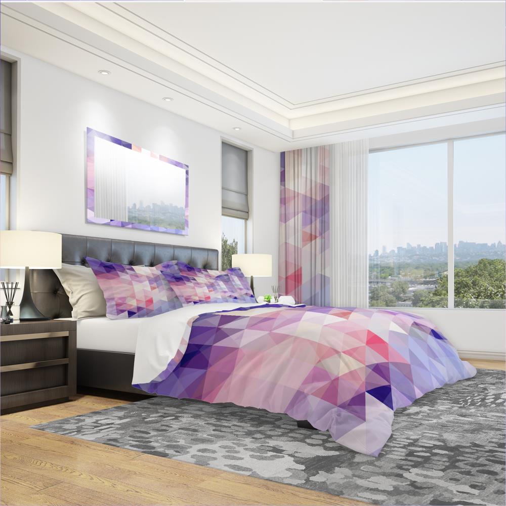 Designart BED18664-Q 3 -Piece Purple Queen Duvet cover Set