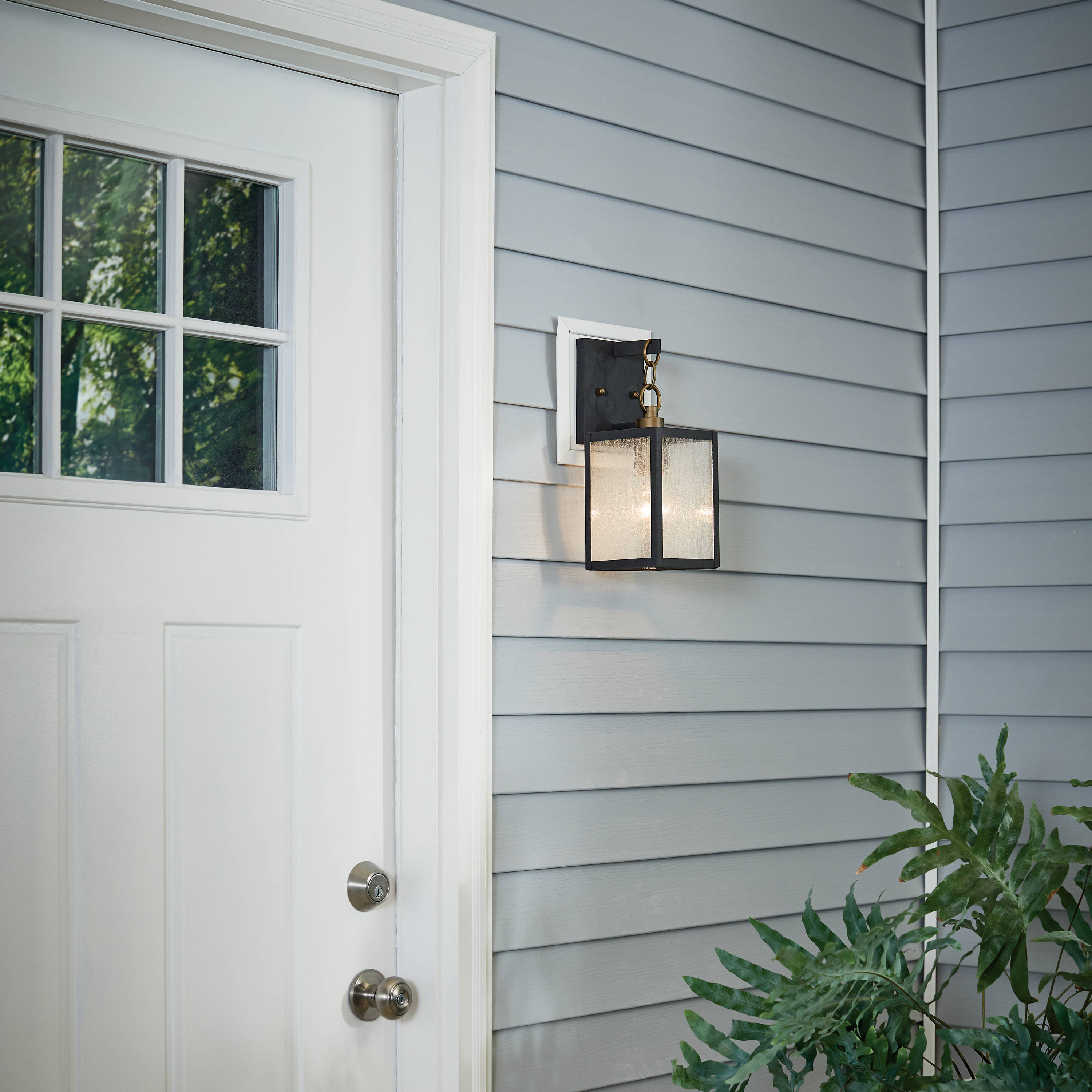 Lahden 16.75" Distressed Bronze Outdoor Wall Lantern with Clear Glass
