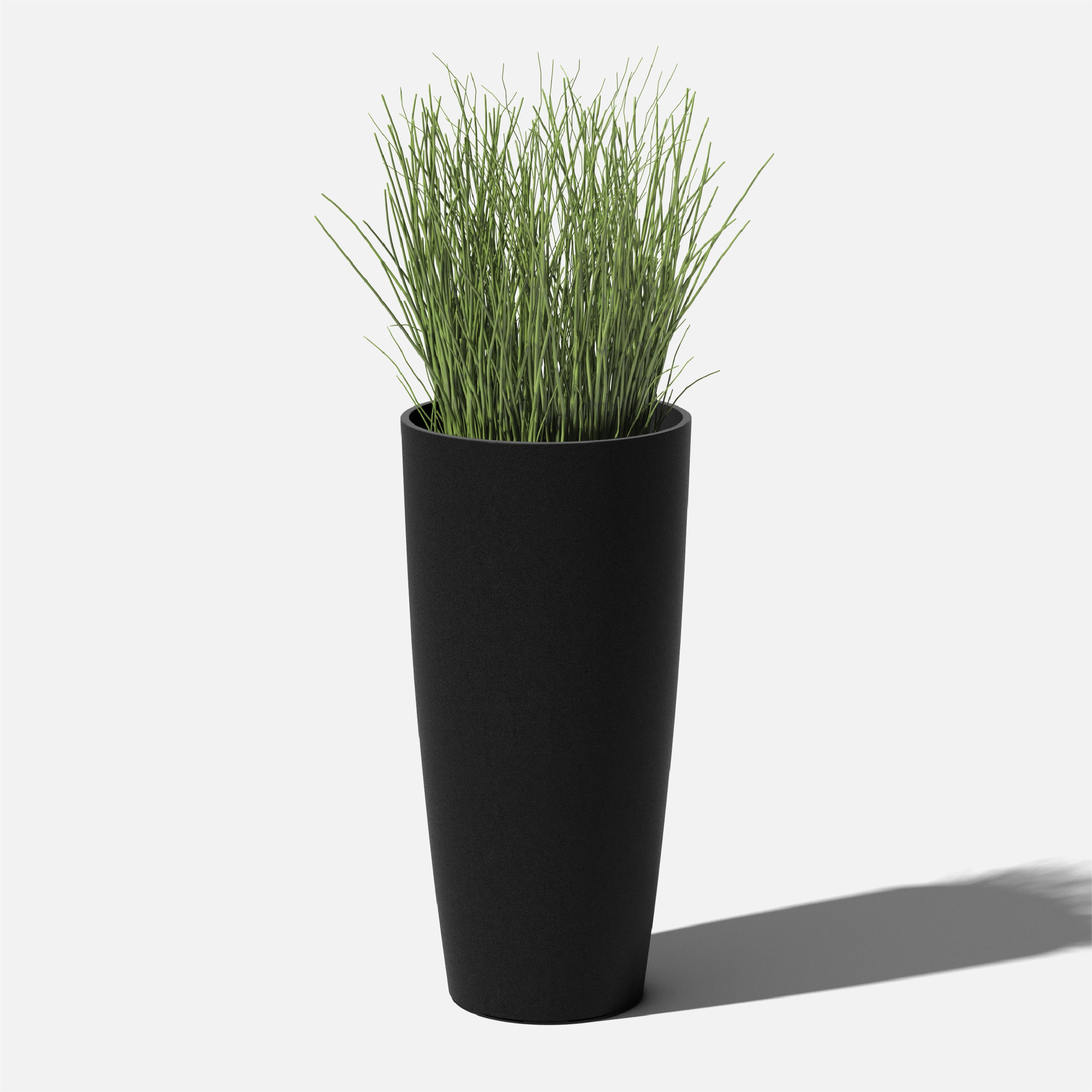 Selena 28" Black Plastic-Stone Outdoor Planter