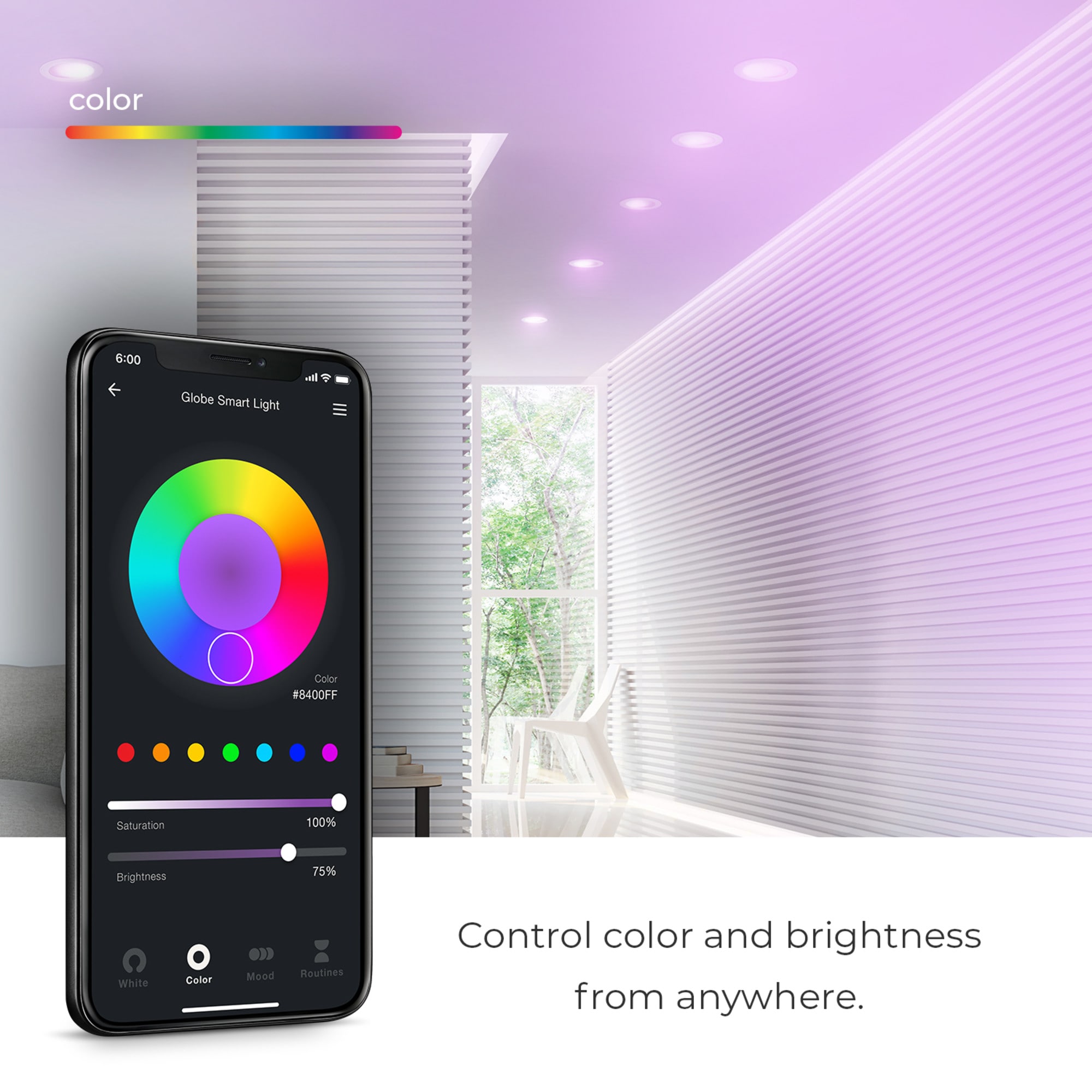 6'' White Ultra Slim LED Recessed Lighting Kit with Smart Control