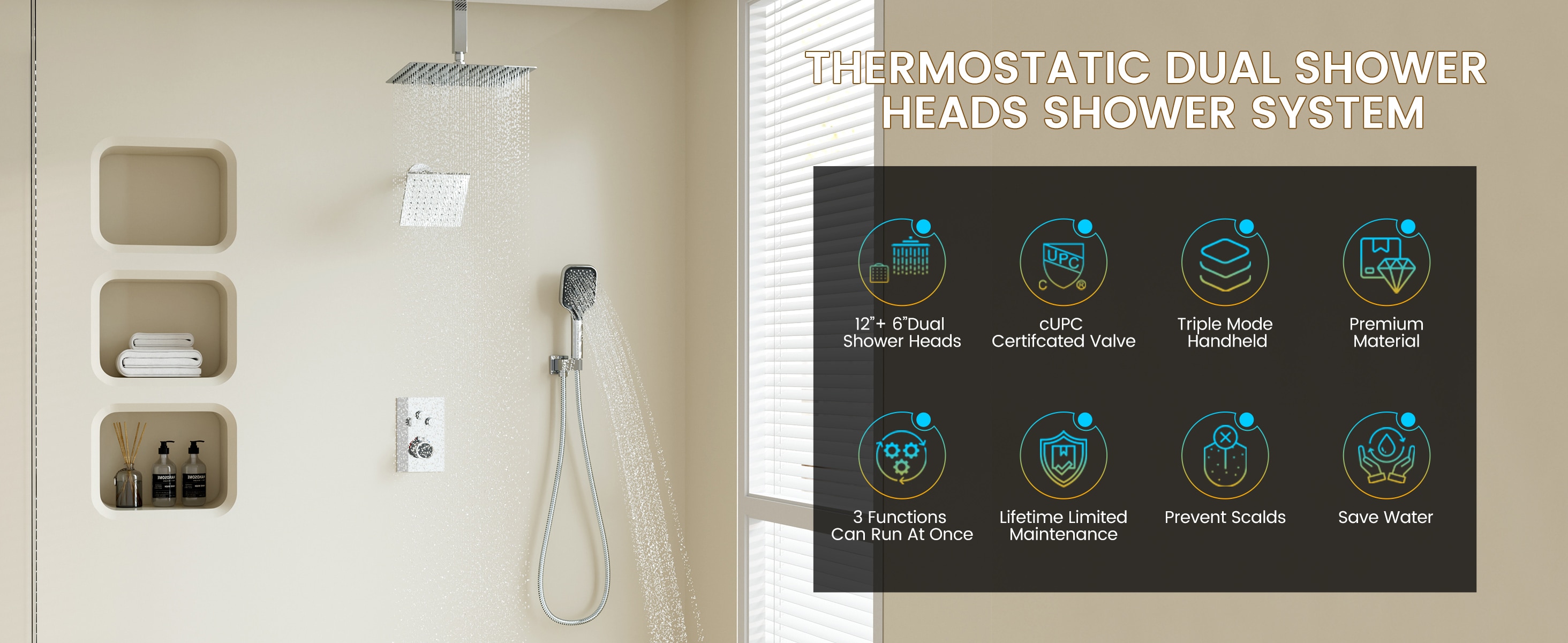 CASAINC TC15-VB Showerhead-Bar-Panels - View #9