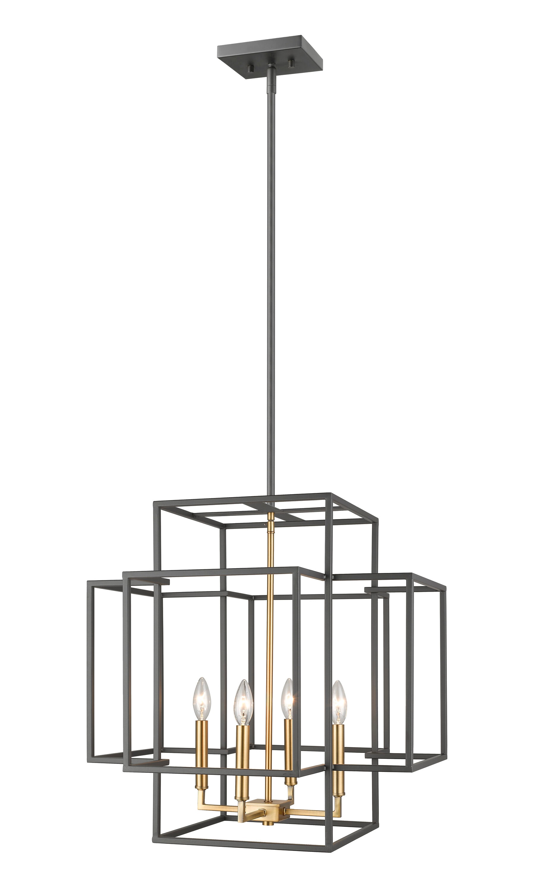 Titania 22" Brushed Nickel & Bronze Geometric Pendant Light