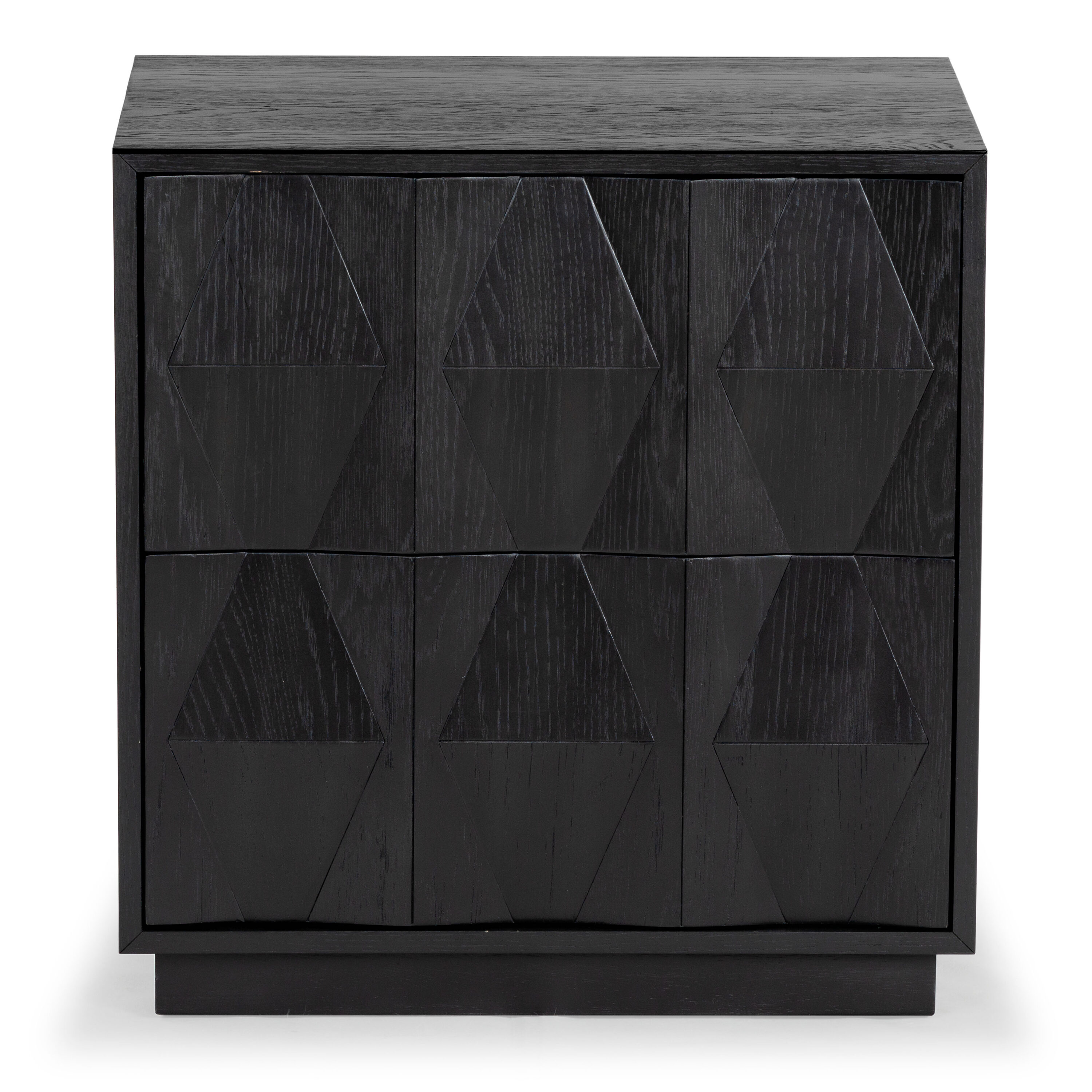  Riabelle Mid-Century Style Wood 2 Drawer Nightstand/Black