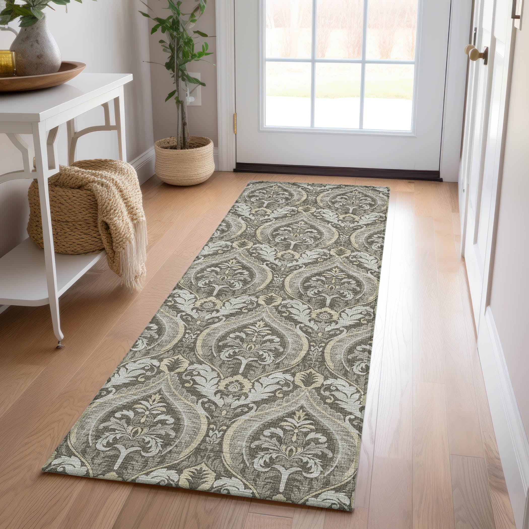 Addison Rugs ACN572TP2X8 Chantille ACN572TP 2 x 7 (ft) Polyester Taupe Rectangular Indoor/Outdoor Ikat Machine washable Area rug