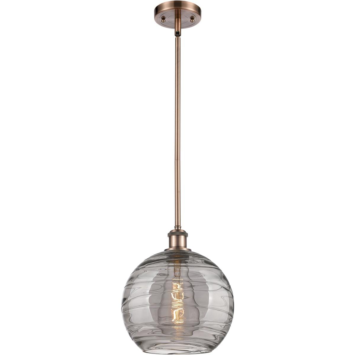 Innovations Lighting - 516-1S-AC-G1213-10SM Ballston Athens Deco Swirl Mini Pendant Antique Copper