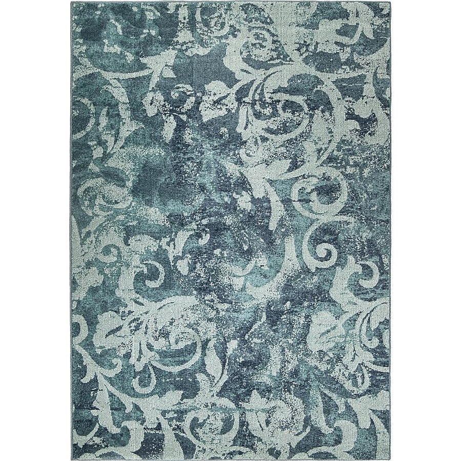 8' X 11' Aqua Damask Indoor Outdoor Area Rug 8' X 11' Aqua Damask Indoor Outdoor Area Rug