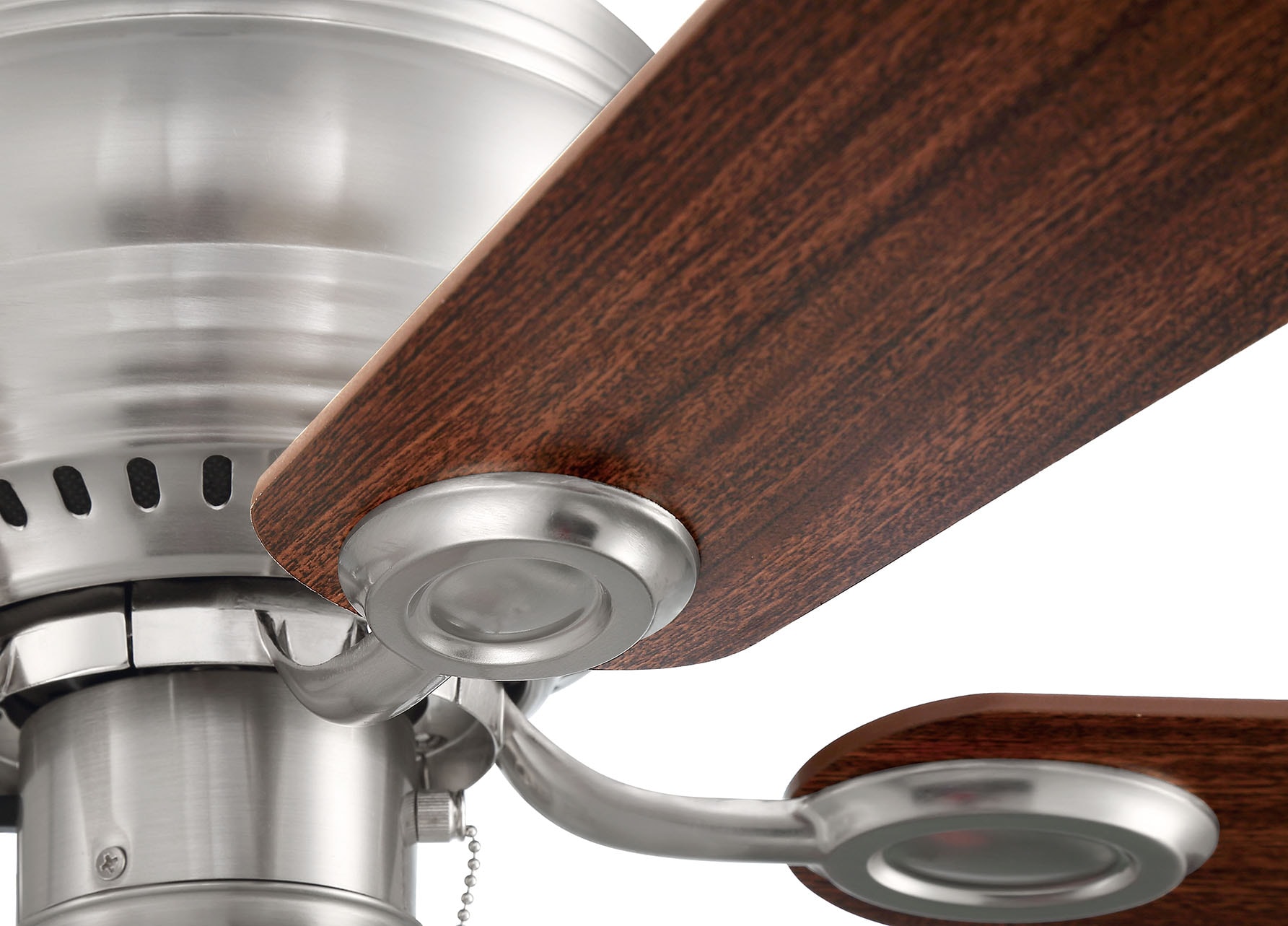 Harbor Breeze Mayfield 44-in Brushed Nickel Indoor Flush Mount Ceiling Fan  with Light (5-Blade)