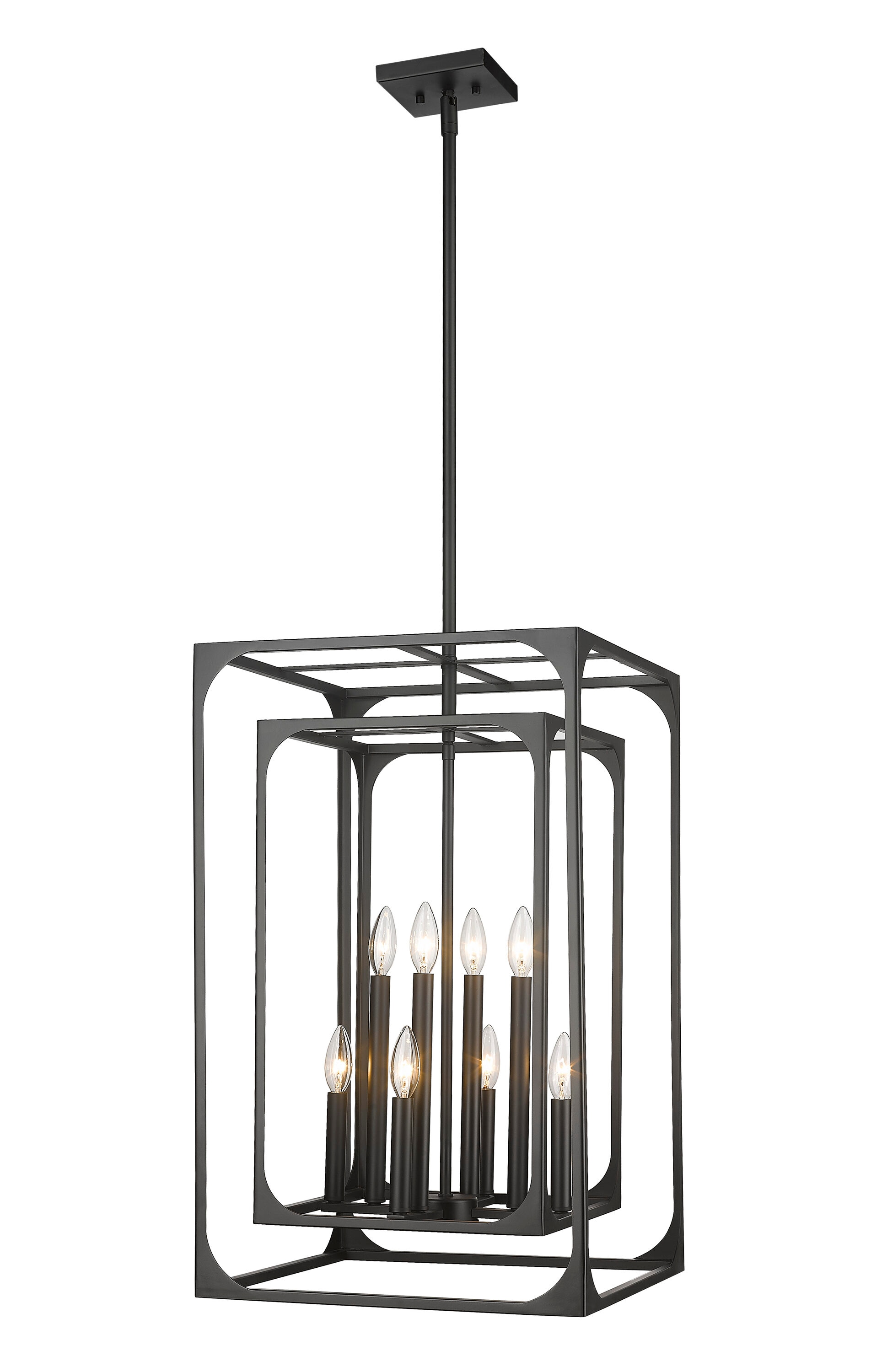 Z-Lite 3038-8MB Easton 8 -Light Matte Black Transitional For Use in Bedrooms, Dining Rooms, Foyers, Kitchens, Living Rooms Chandelier