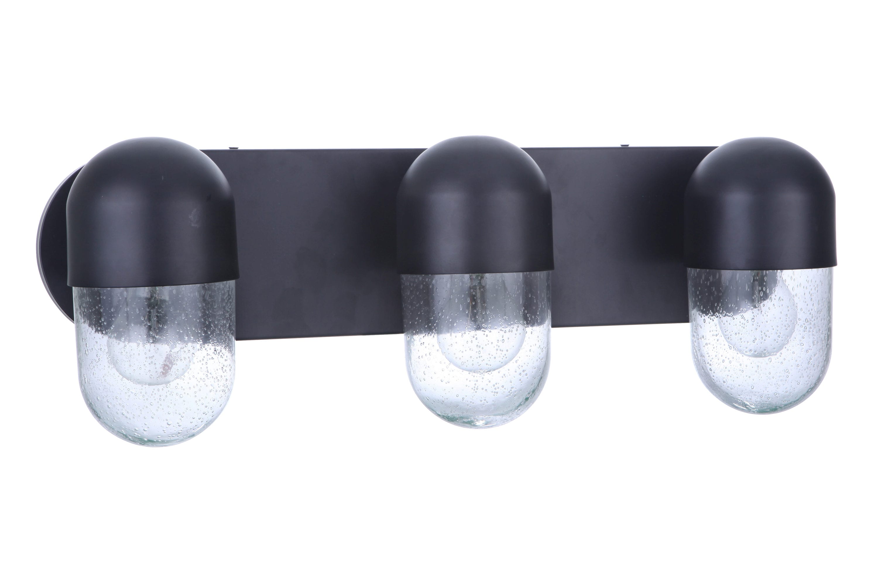 Craftmade 55003-FB Pill 22.50-in 3 -Light Matte Black Modern/contemporary Vanity light bar