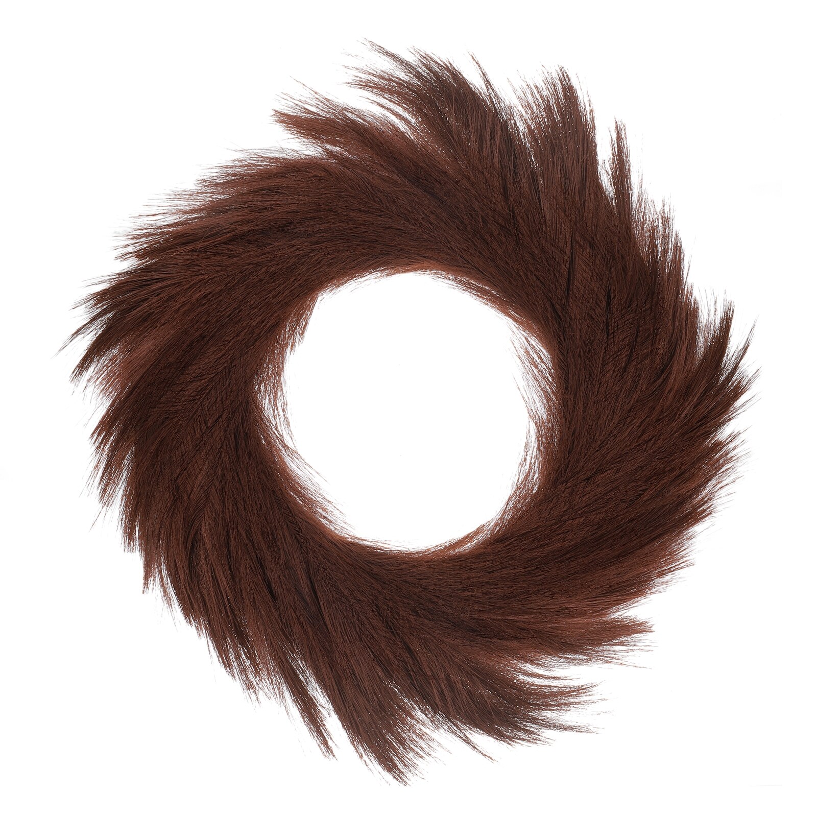 Unique Bargains Pampas Grass Wreath Dark Brown 22 Inch Faux Pampas Wreath for Front Door Artificial Pampas Wreath for Farmhouse Wall Decor