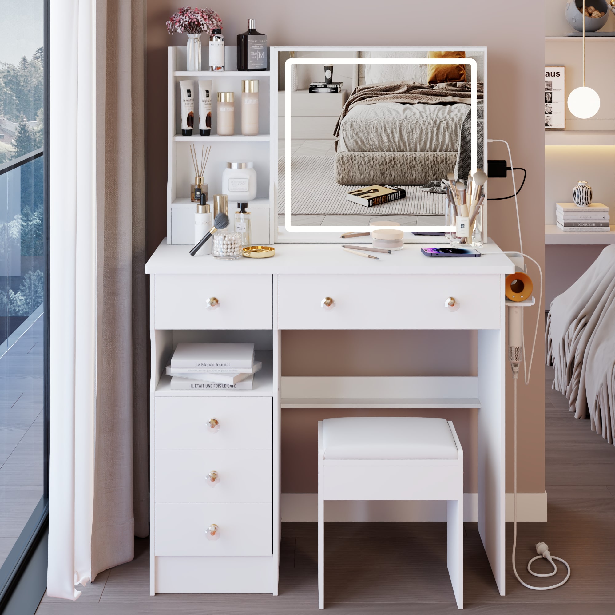 Kahomvis AC-QPCRAZY-08 Bedroom-Vanities - View #2