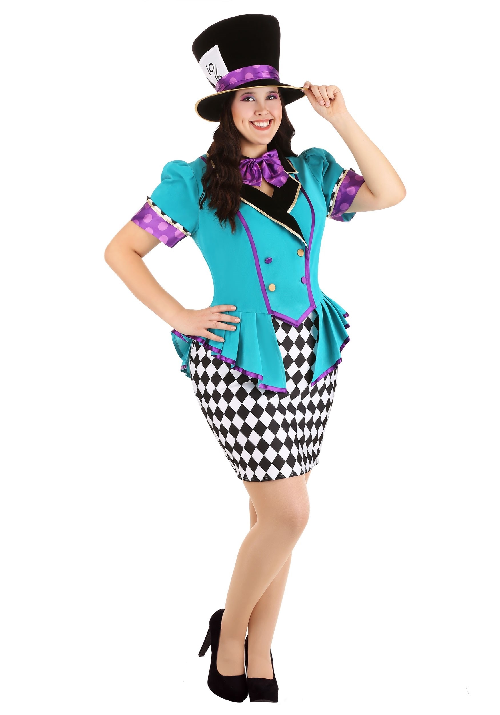 HalloweenCostumes.com FUN7168PL-1X FUN Costumes Plus Size Women's Marvelously Mad Hatter Costume Storybook Costumes 1X