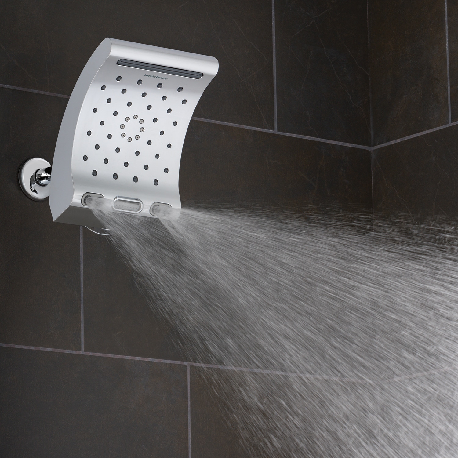 Oxygenics Evolution Chrome 6-in Square Fixed Rain 1.8 GPM