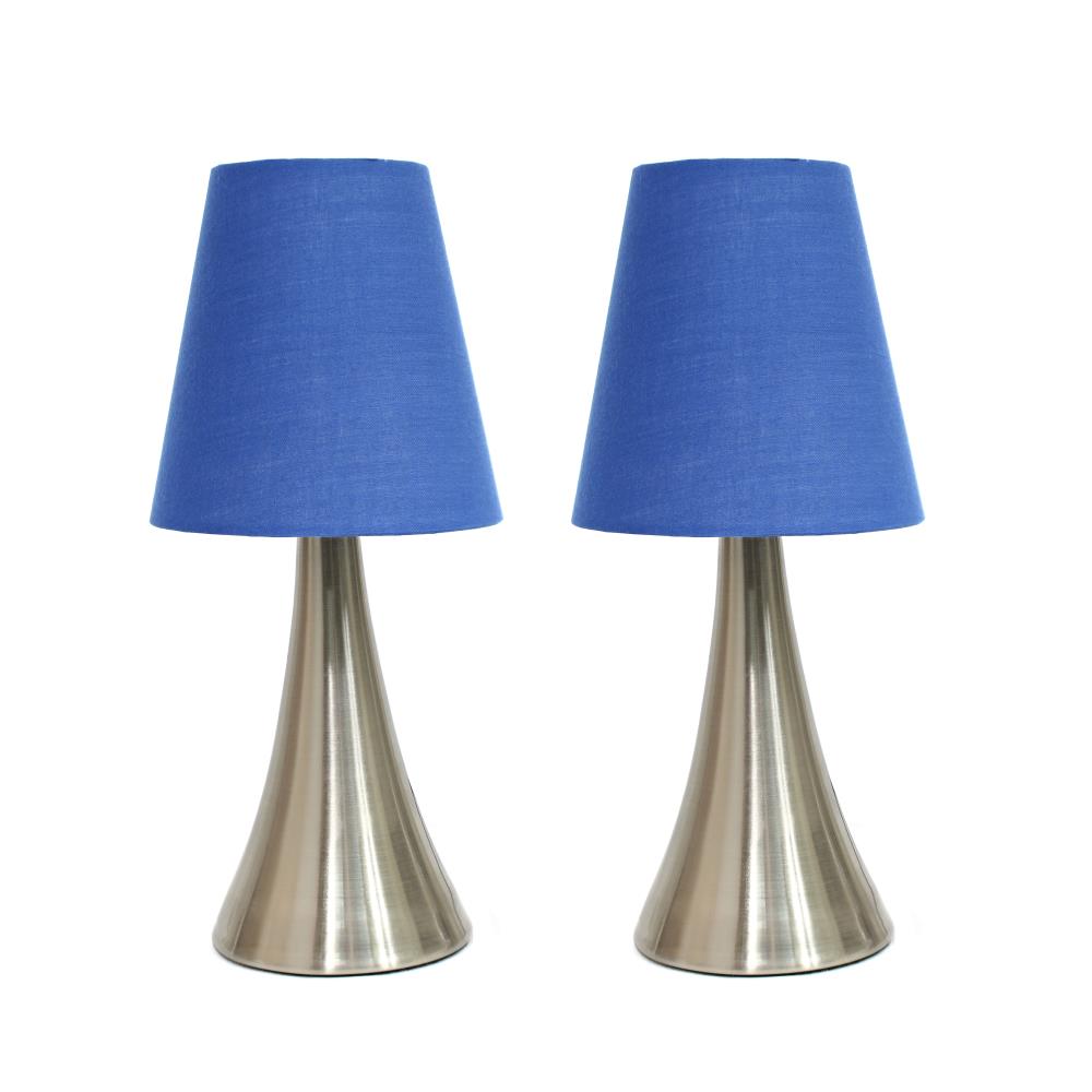 Valencia Modern/Contemporary Medium Base (e-26) Lamp Set with Blue Shades | - Simple Designs LT2014-BLU-2PK
