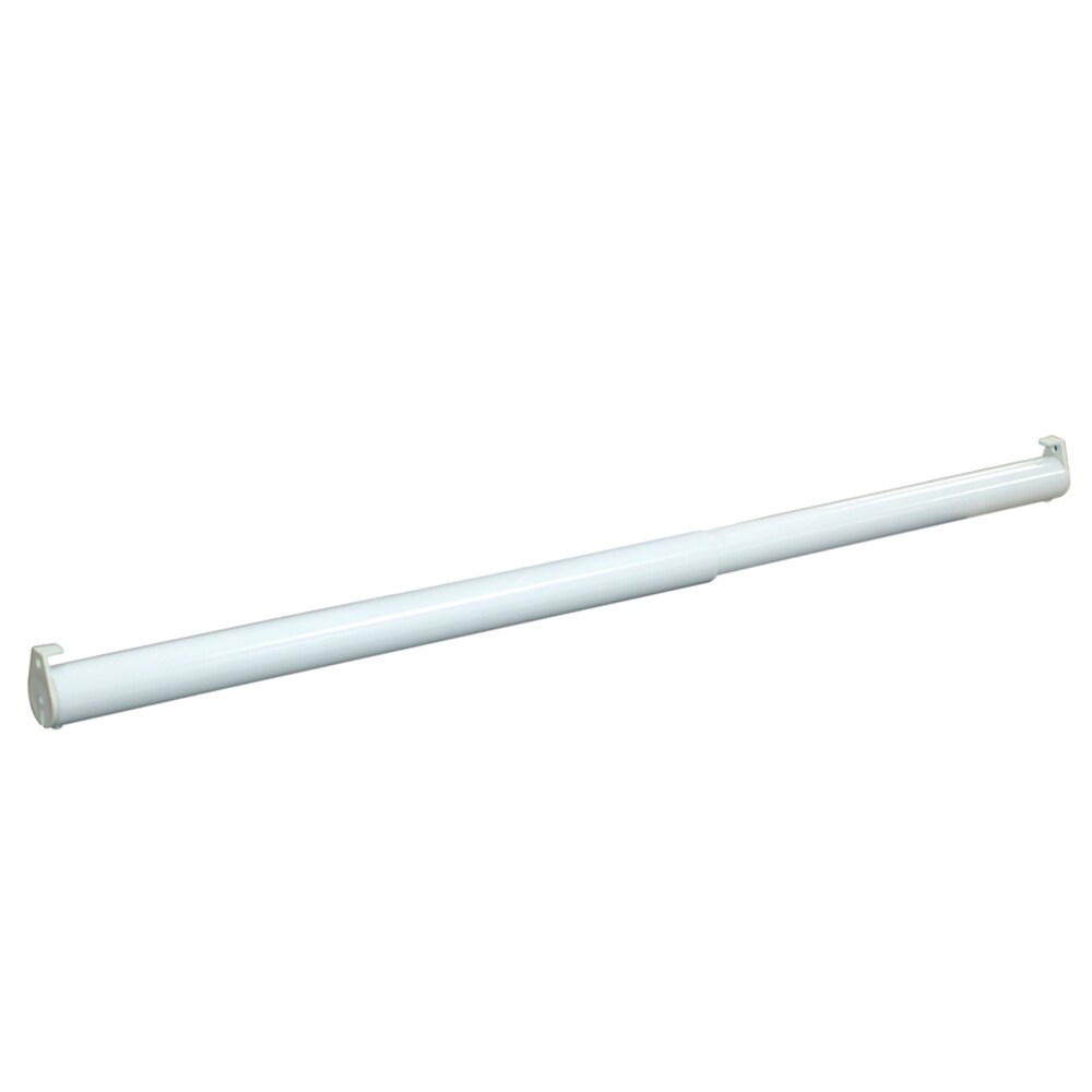 Project Source Closet Rod 30-in L x 1.25-in H Extendable White Metal Closet Rod with Hardware