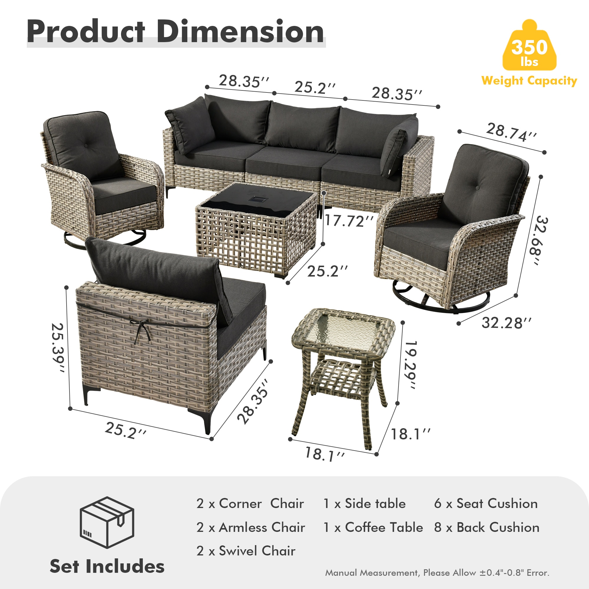 Ovios SK108YV Patio-Conversation-Sets - View #7