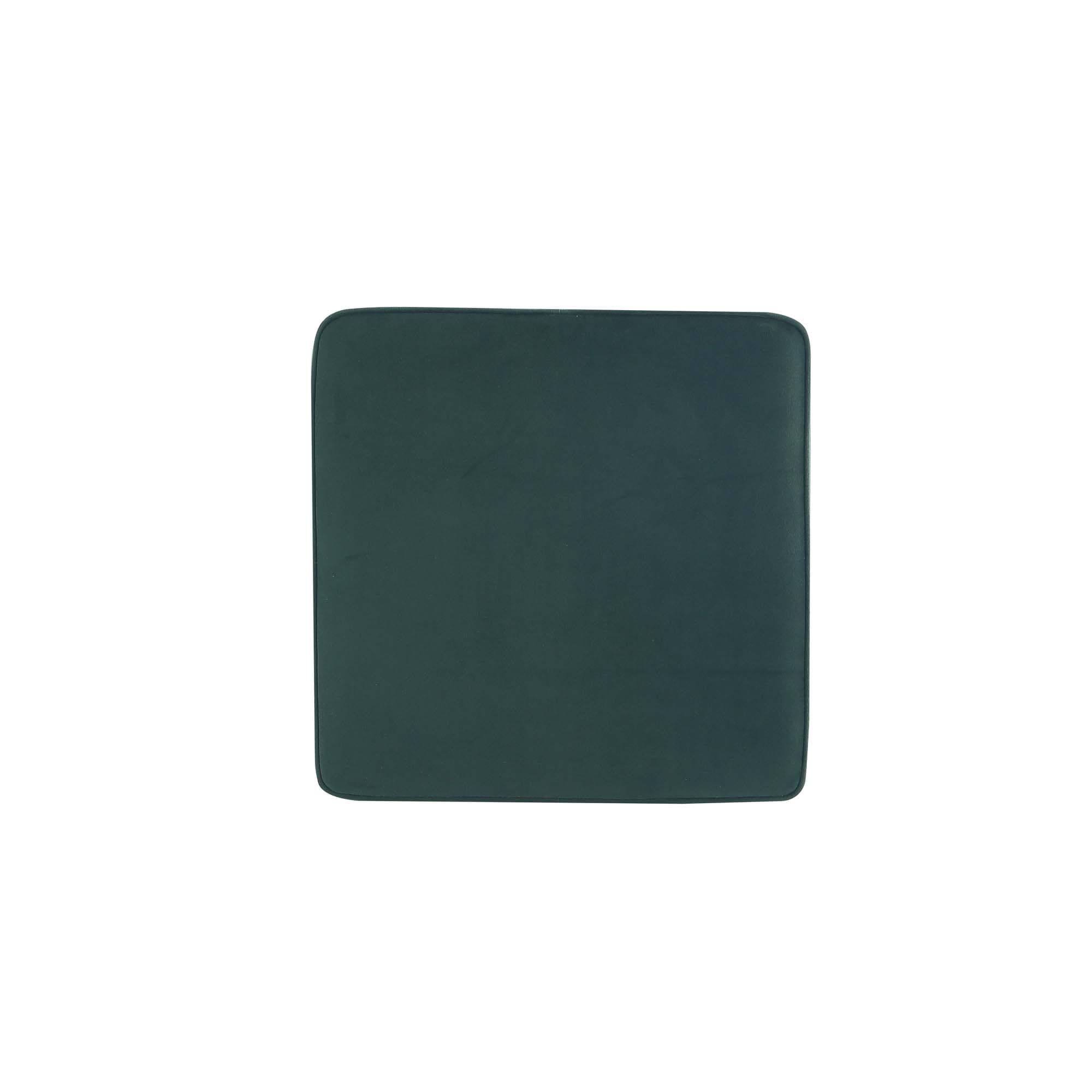 Green Velvet Upholstered Ottoman with X-Crossed Legs