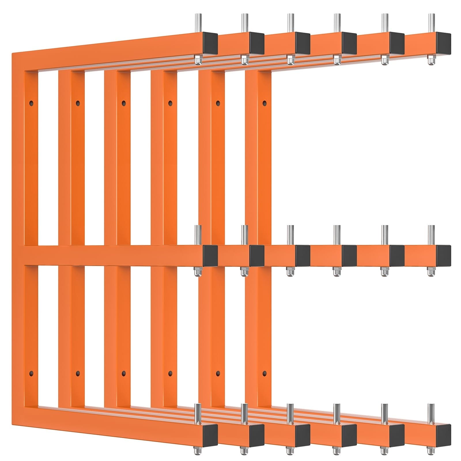 Etokfoks  6 Pack Wall Mounted Lumber Rack 9 Level 1980LB Capacity 1 24mm Steel Yellow Rustproof