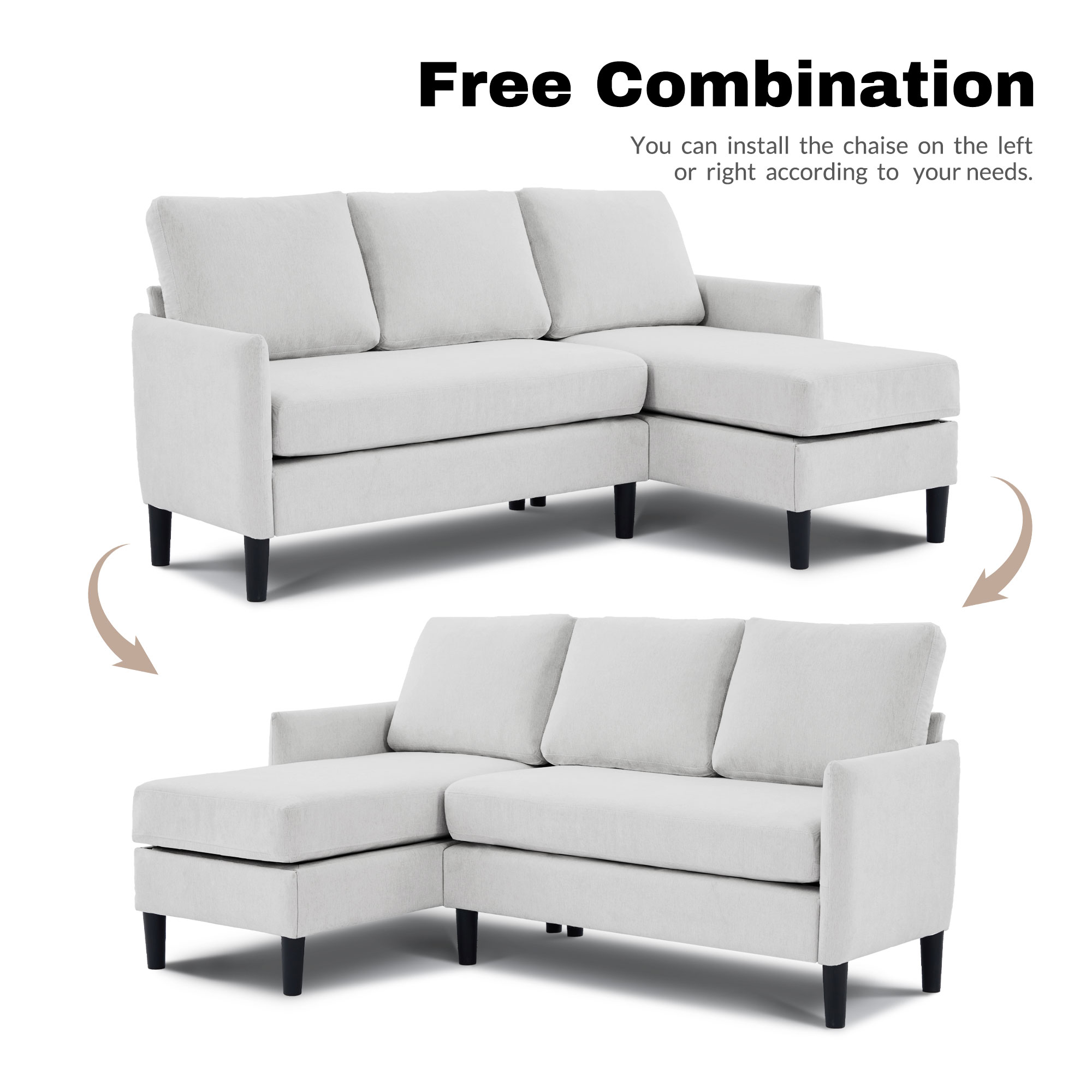 VOUA SAF-MSLD2-BE Sofas-Loveseats - View #9