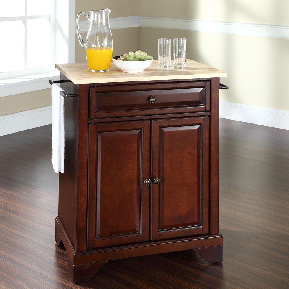Crosley Furniture Brown Composite Base with Wood Top Kitchen Island (18-in x 28-in x 36-in)